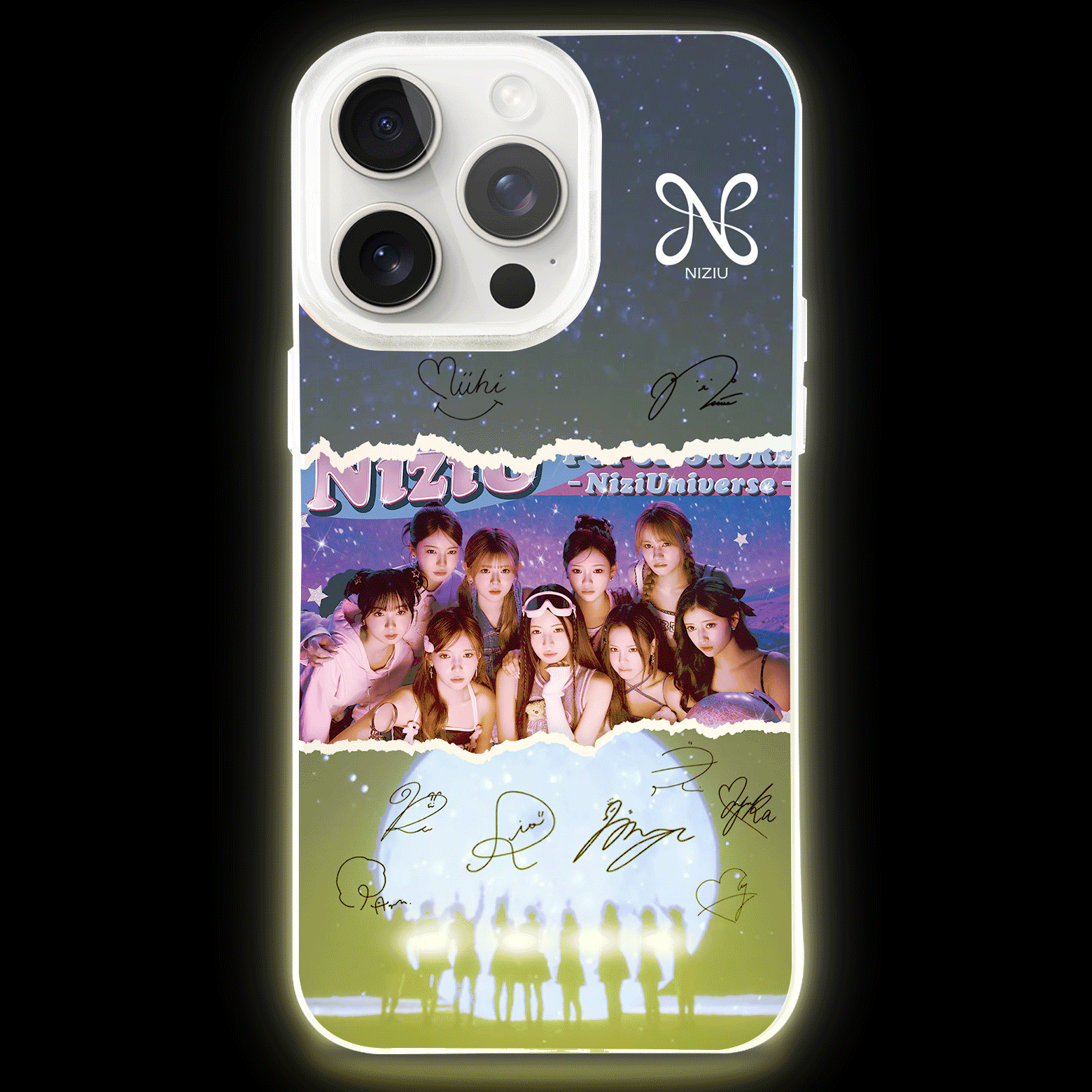 ボトム発光デザイン スマホケース【NiziU/GOOD GIRL BUT NOT FOR YOU】