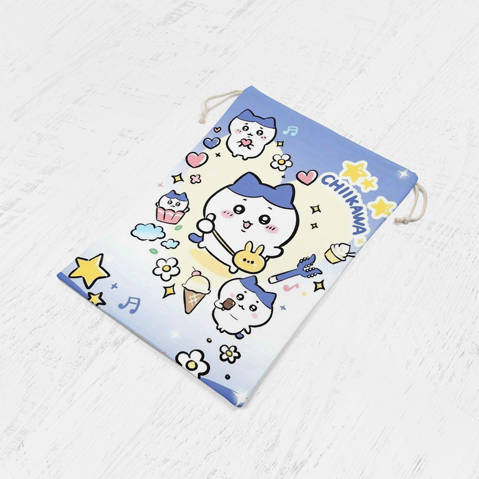 軽量 ドローストリング リュック-白【Chiikawa】