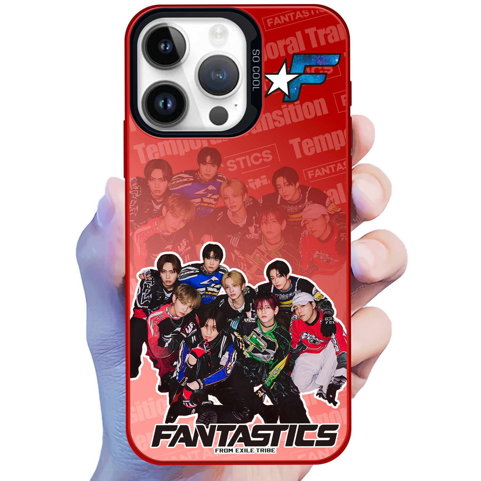 レーザーグラデーションスマートフォンケース-赤【FANTASTICS/Temporal Transition】