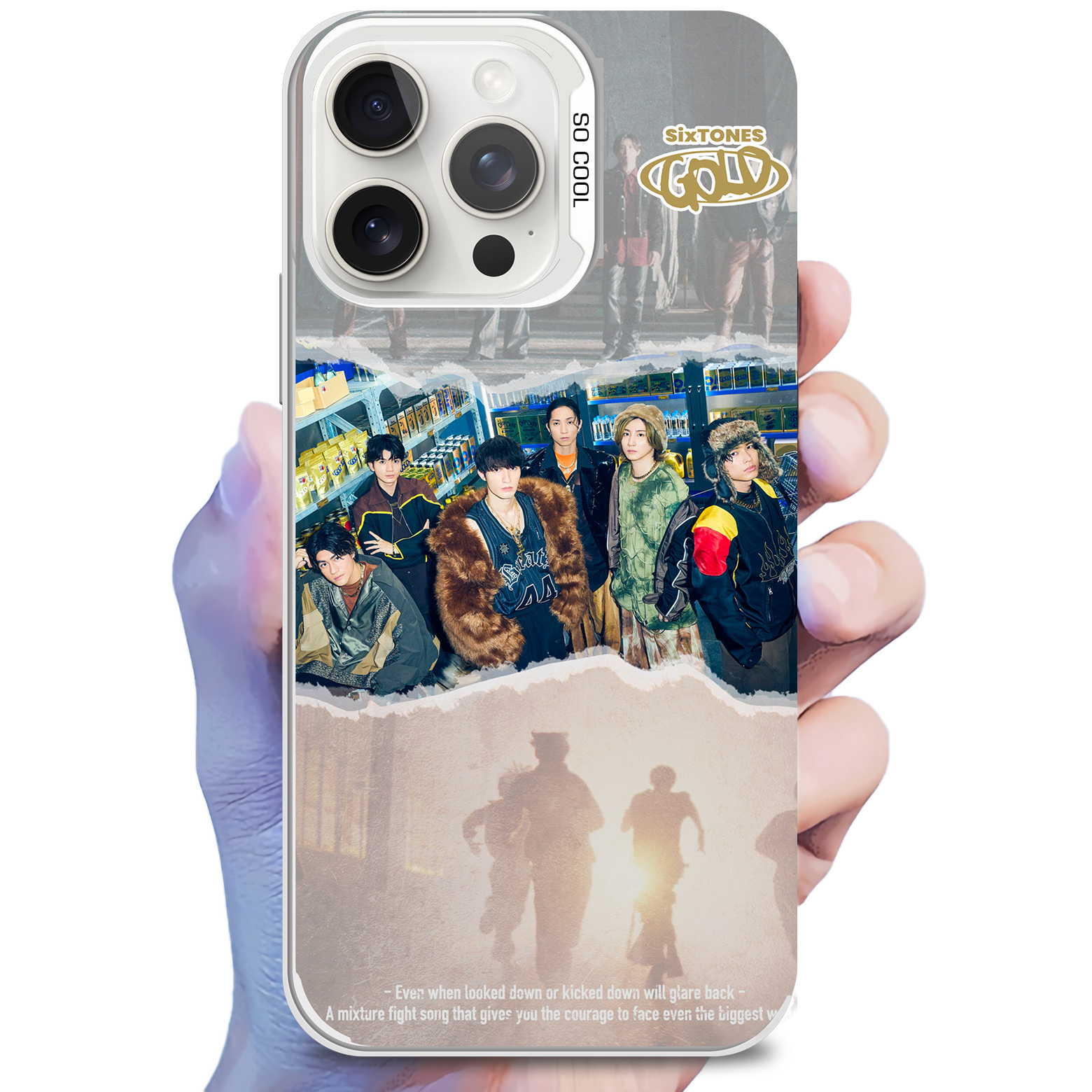 グラデーションデザイン スマートフォン本体 SixTONESグッズ | レーザーグラデーションスマートフォンケース-銀