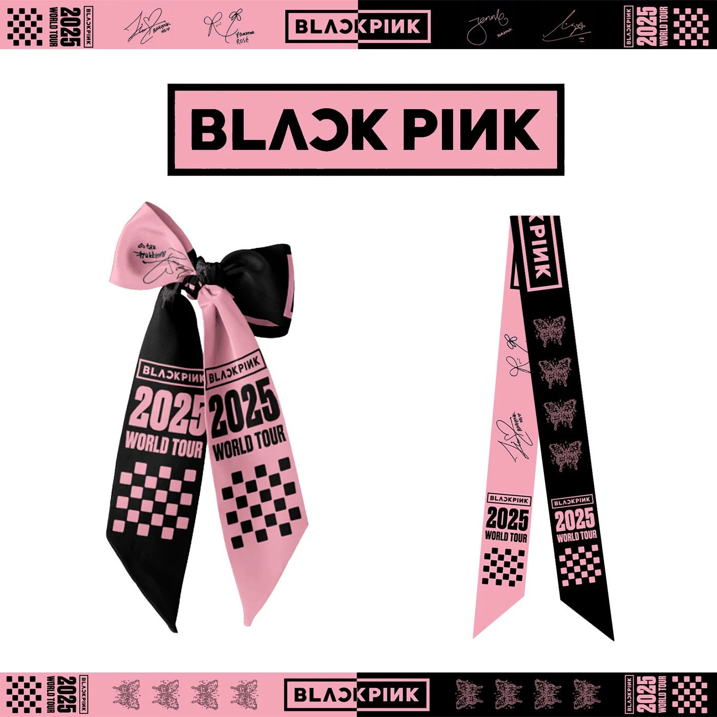 シルク風スカーフ 【BlackPink】