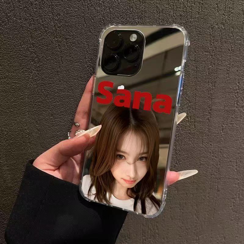 レーザーグラデーションスマートフォンケース-銀【SANA/TWICE】