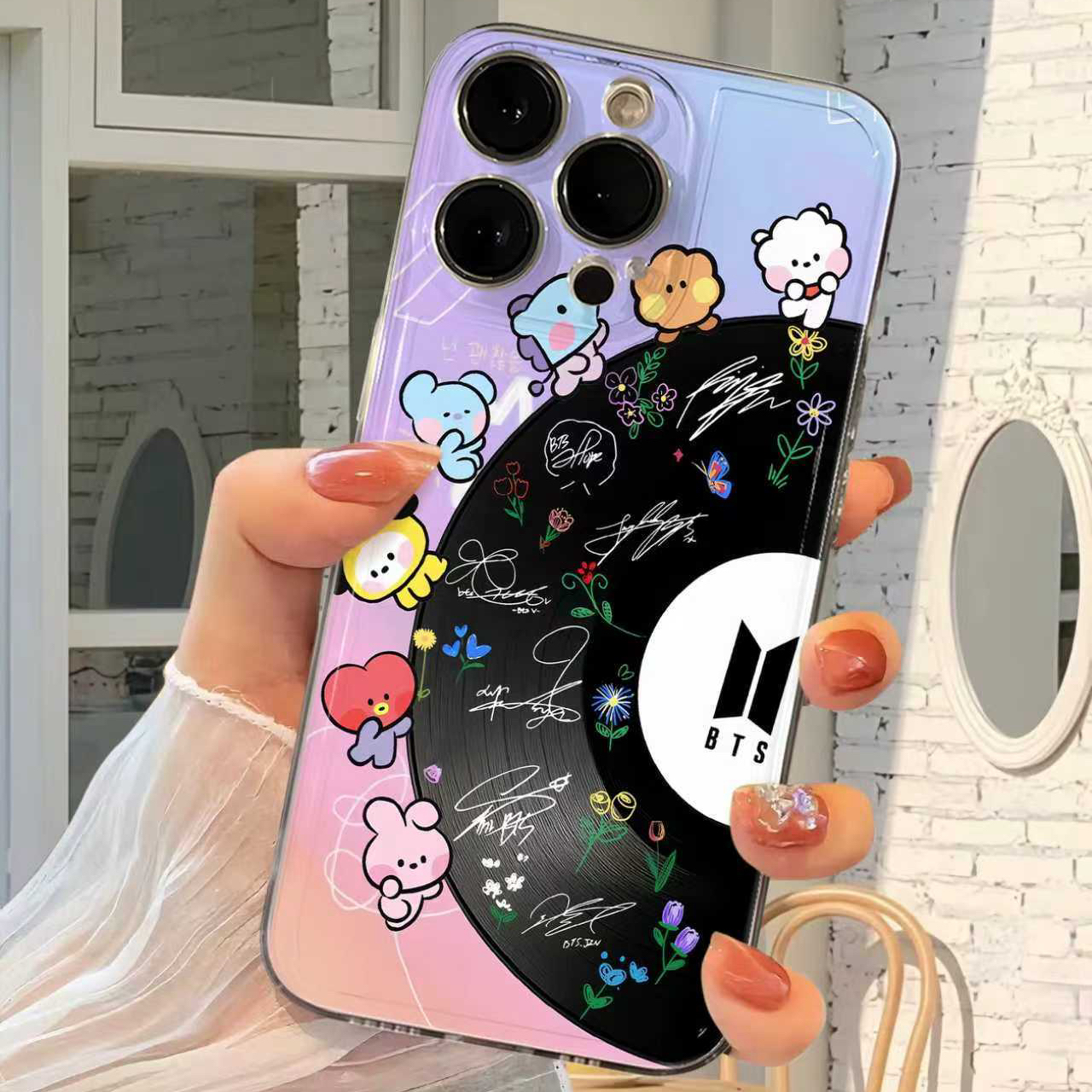 レーザーグラデーションスマートフォンケース【BTS】-B