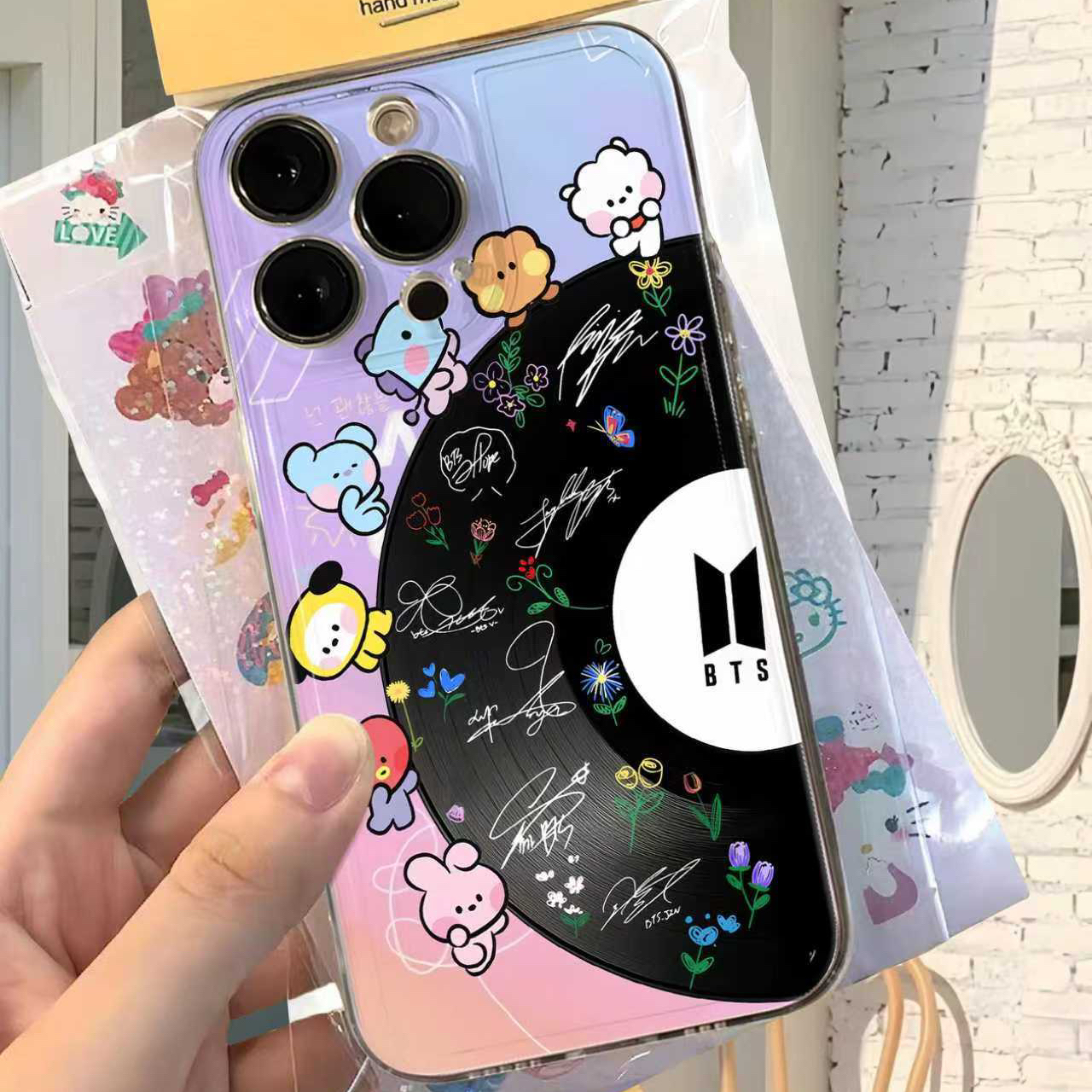 レーザーグラデーションスマートフォンケース【BTS】-B