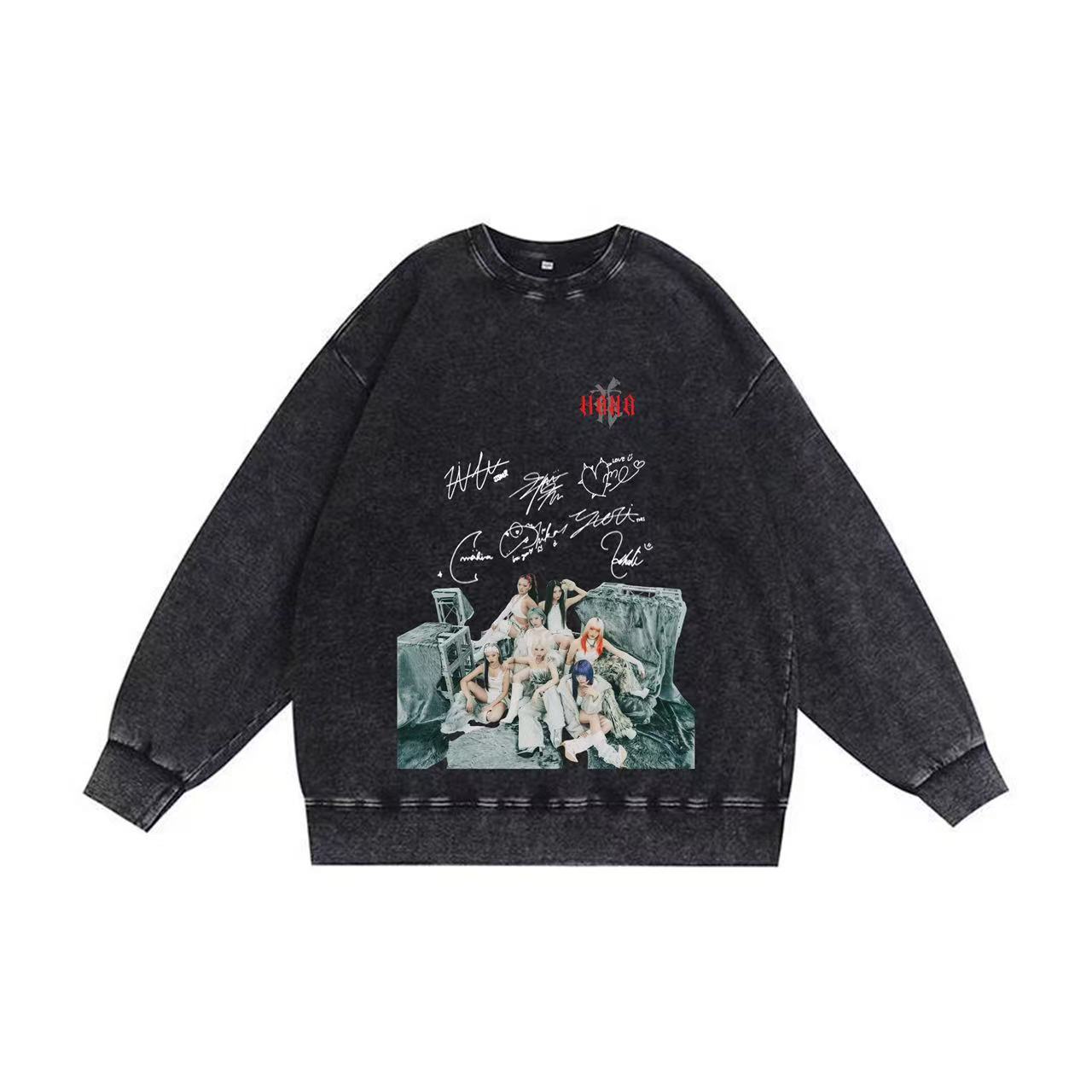 厚手エイジング加工Tシャツ・長袖スウェット【HANA/NON STOP】