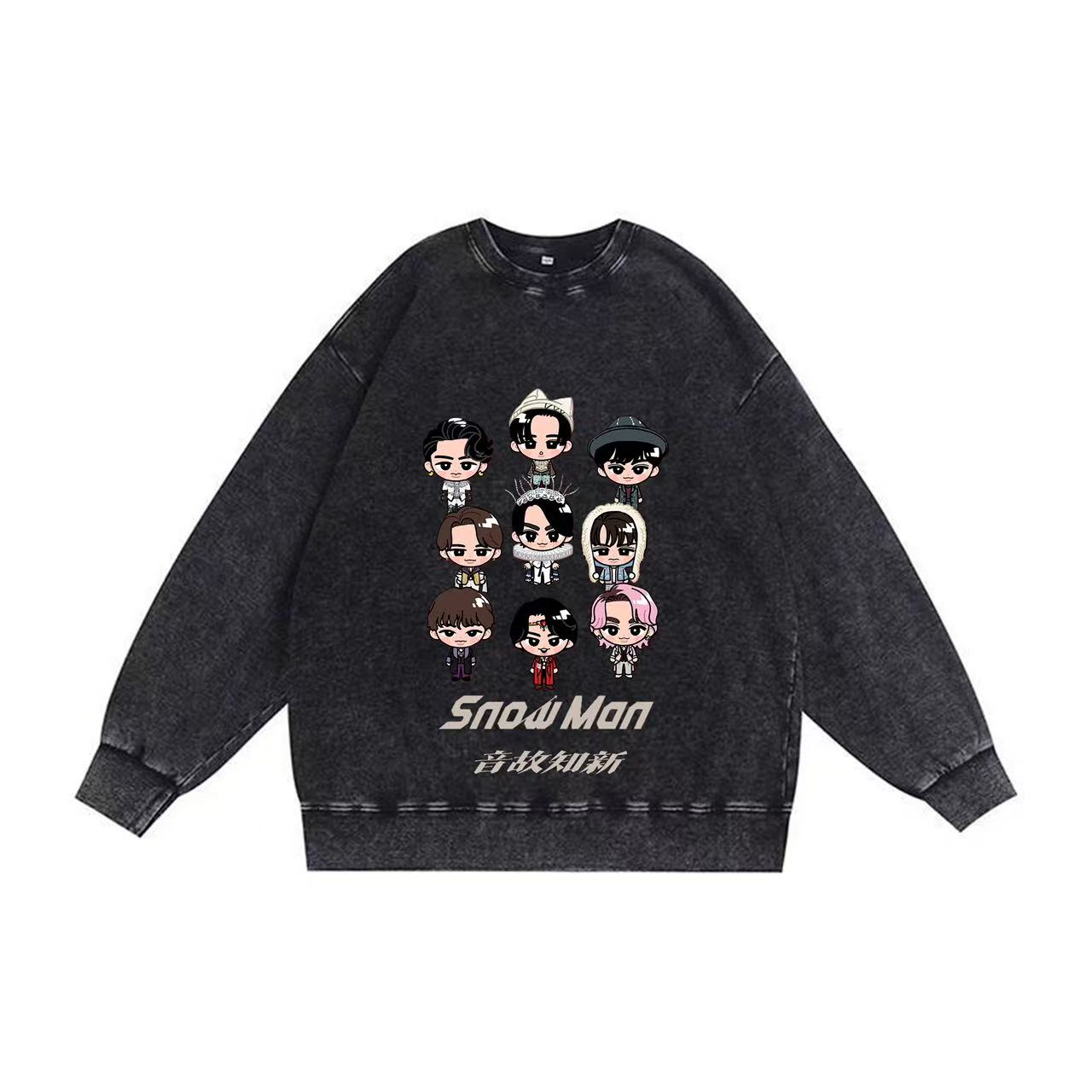 厚手エイジング加工Tシャツ・長袖スウェット【Snow Man/音故知新】