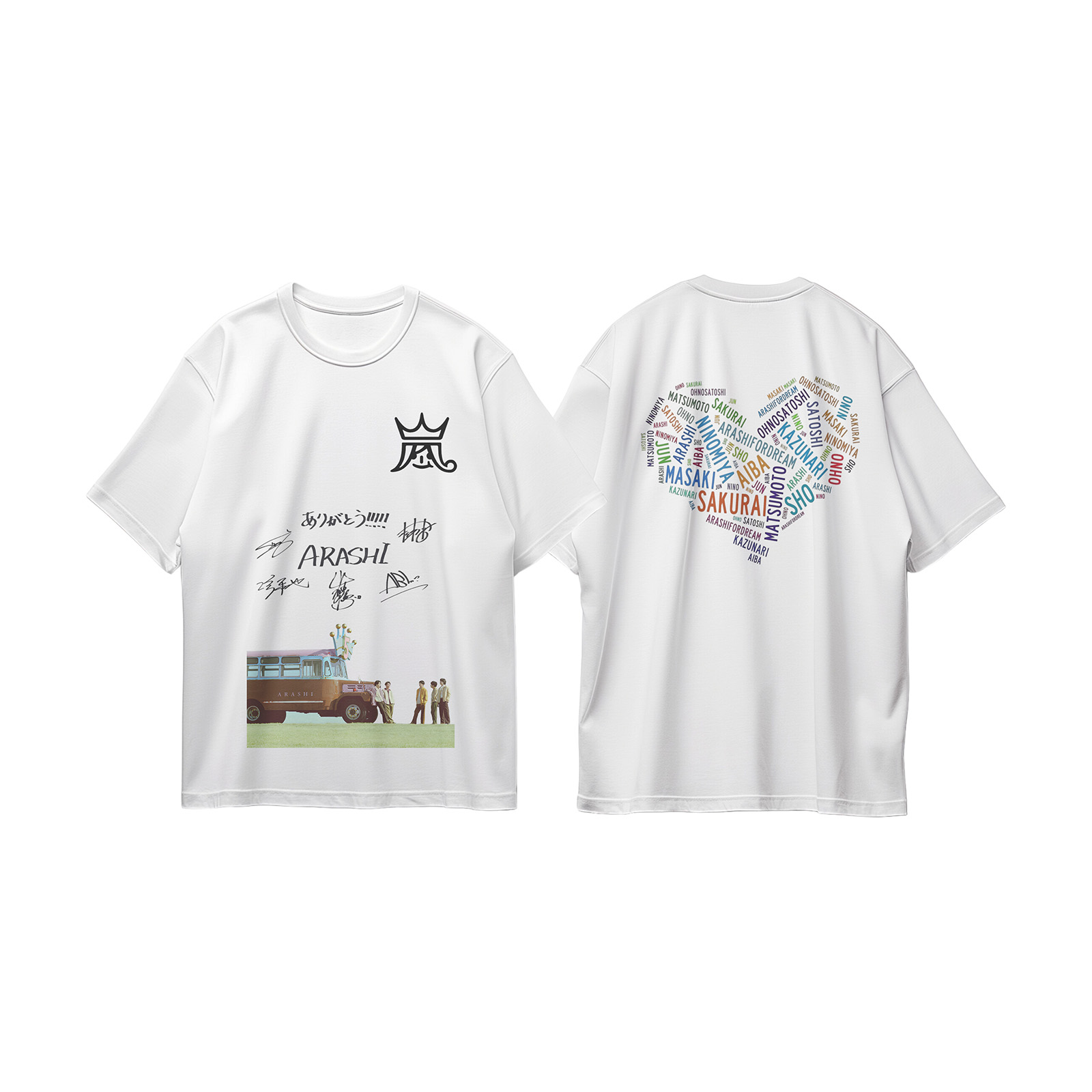 厚手エイジング加工Tシャツ・長袖スウェット【嵐ARASHI/FIVE】-B
