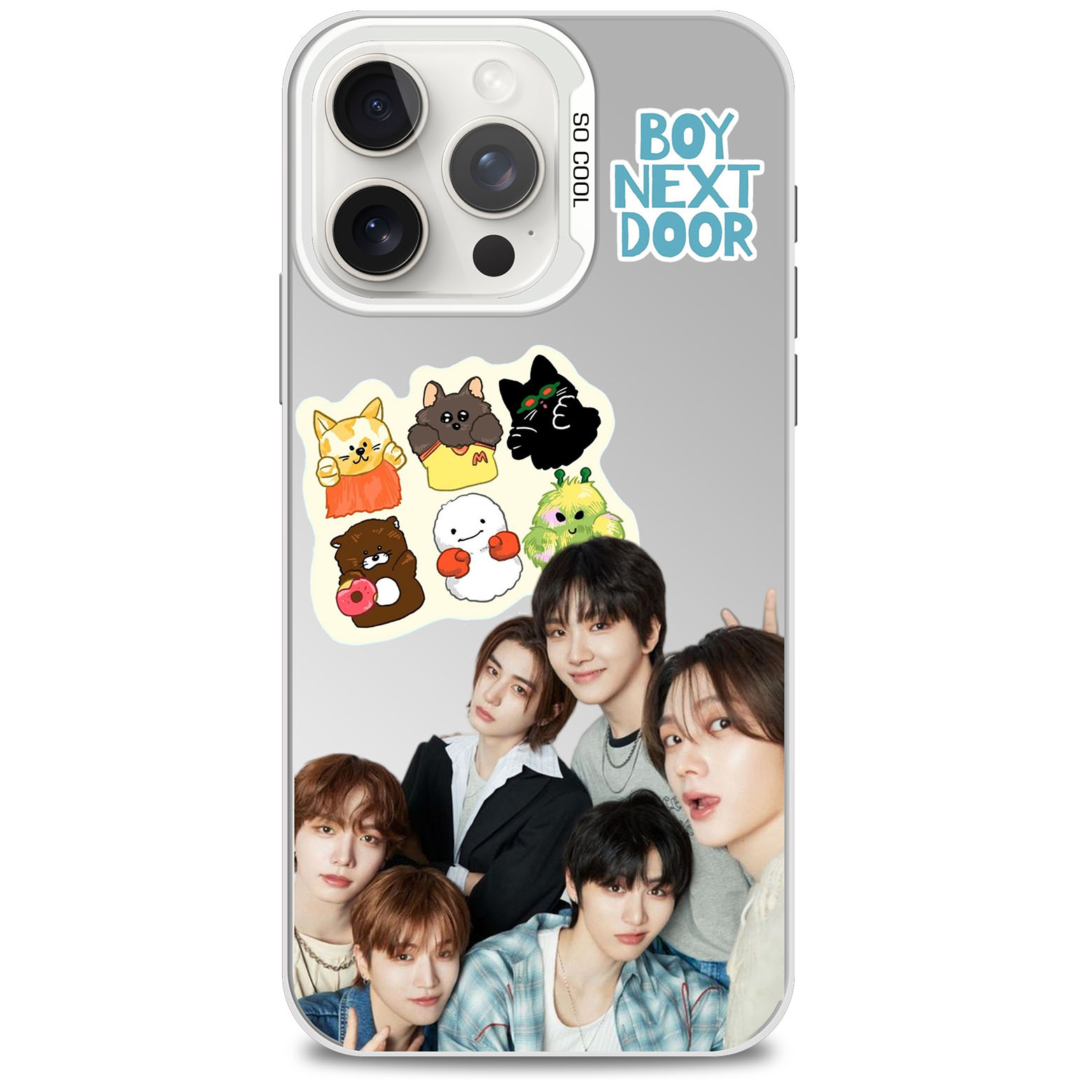 レーザーグラデーションスマートフォンケース-銀【BOYNEXTDOOR】-YITOTO™推し活がもっと楽しくなる