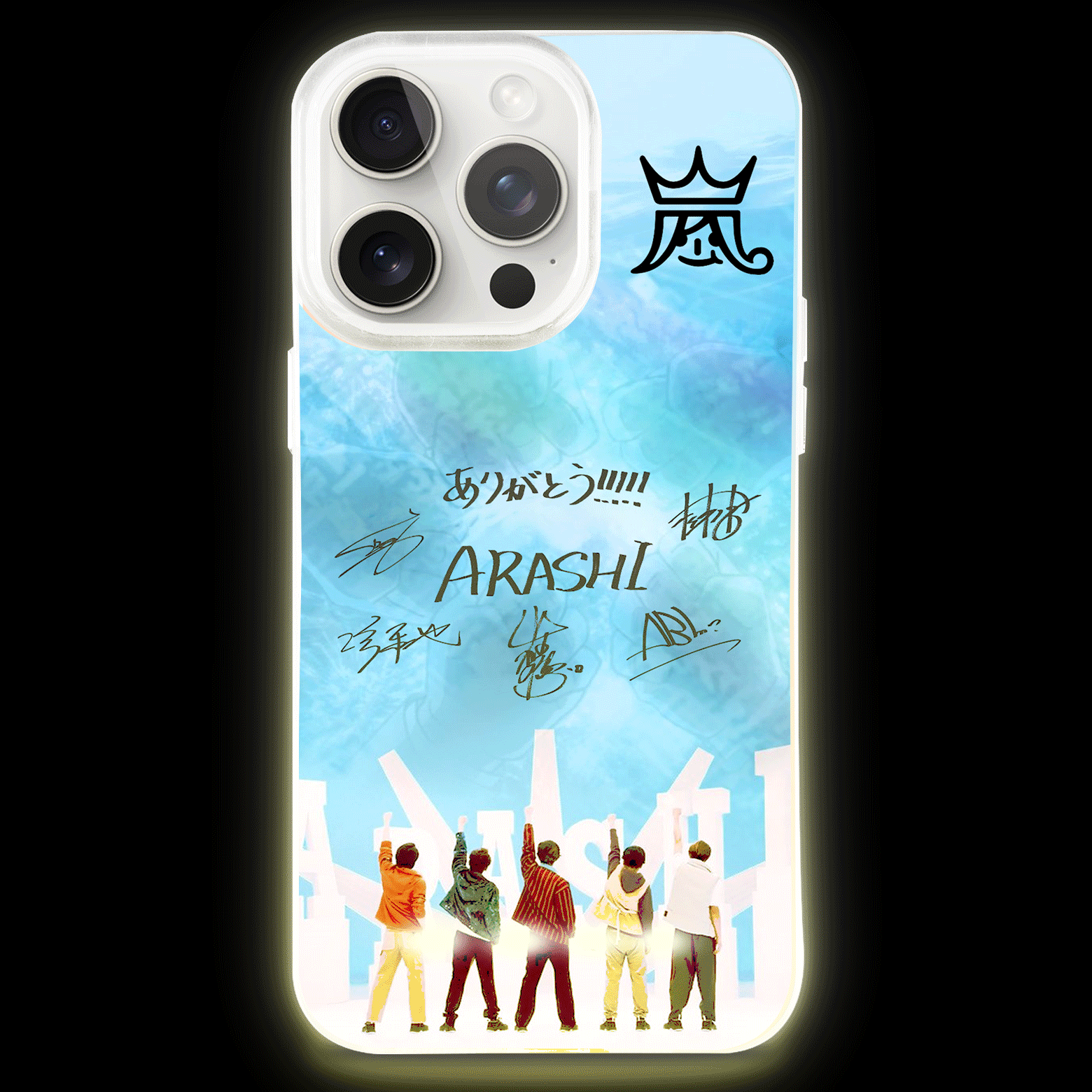 ボトム発光デザイン スマホケース【嵐ARASHI】