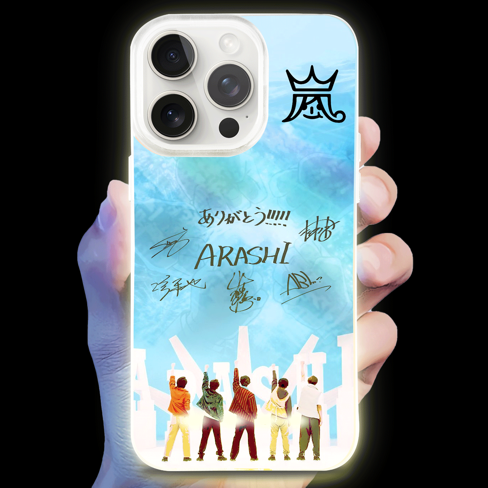 ボトム発光デザイン スマホケース【嵐ARASHI】