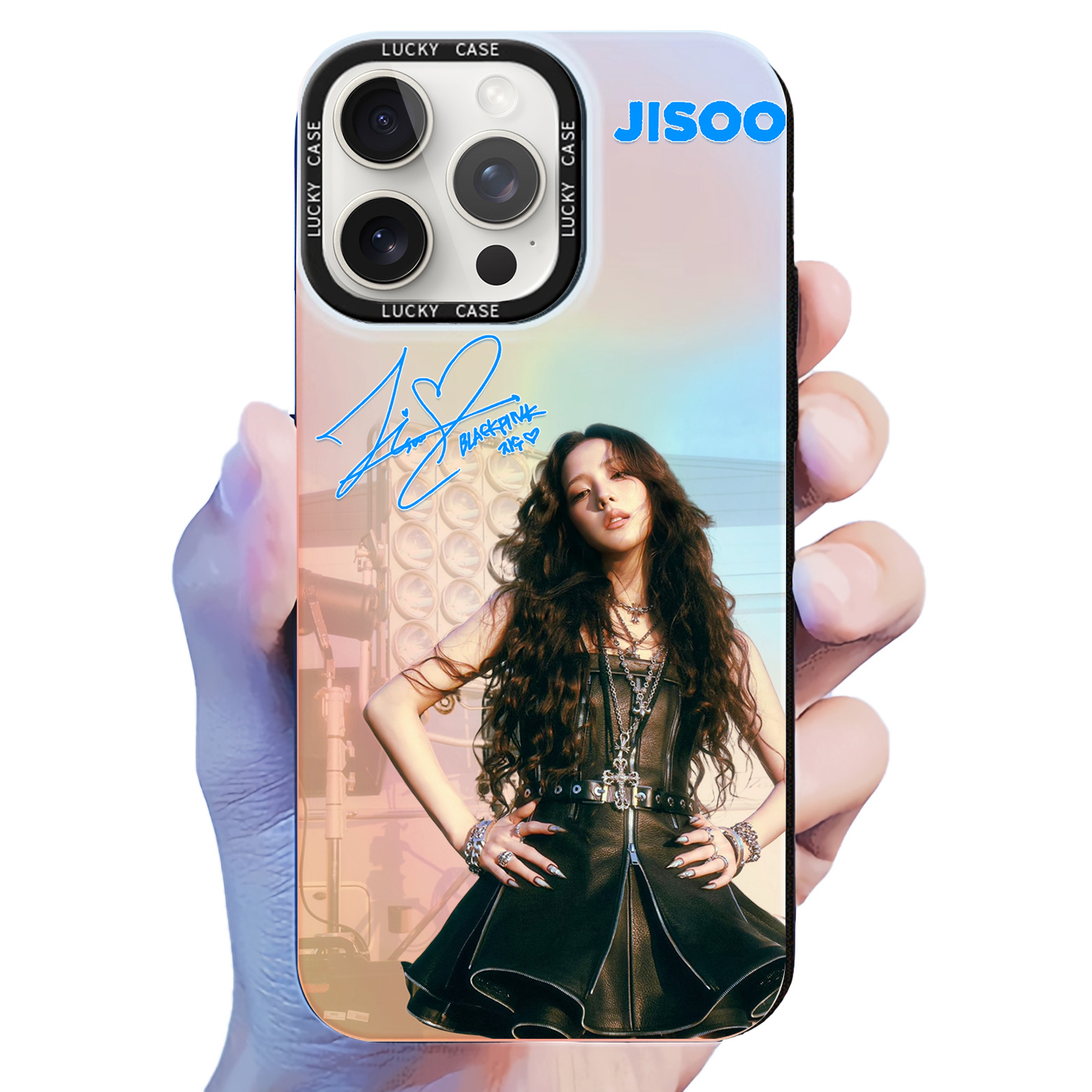 レーザーグラデーションスマートフォンケース-B【JISOO/AMORTAGE】