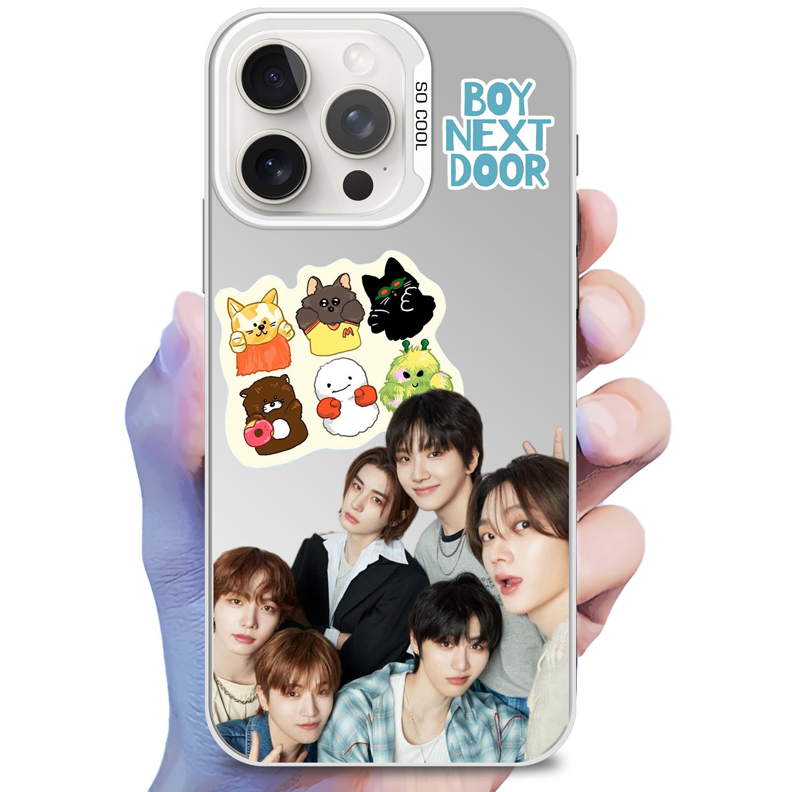 レーザーグラデーションスマートフォンケース-銀【BOYNEXTDOOR】-YITOTO™推し活がもっと楽しくなる