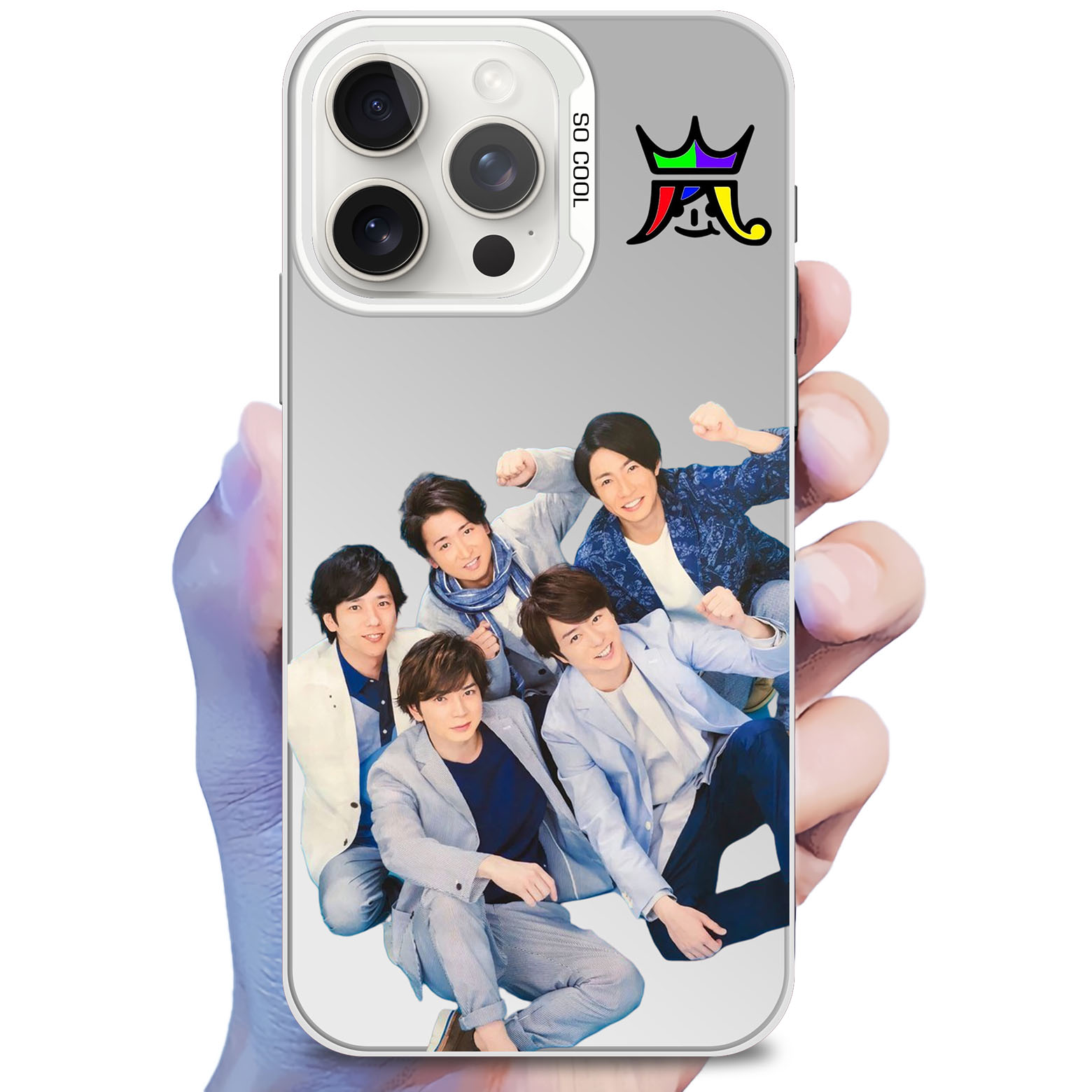 レーザーグラデーションスマートフォンケース-銀【嵐ARASHI】-D-YITOTO™推し活がもっと楽しくなる