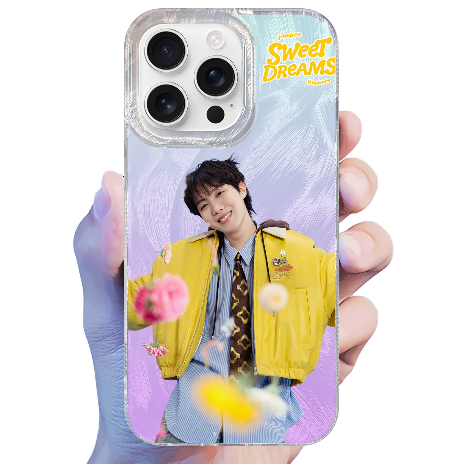 フェザーテクスチャーレーザーグラデーションスマートフォンケース【j-hope/Sweet Dreams】