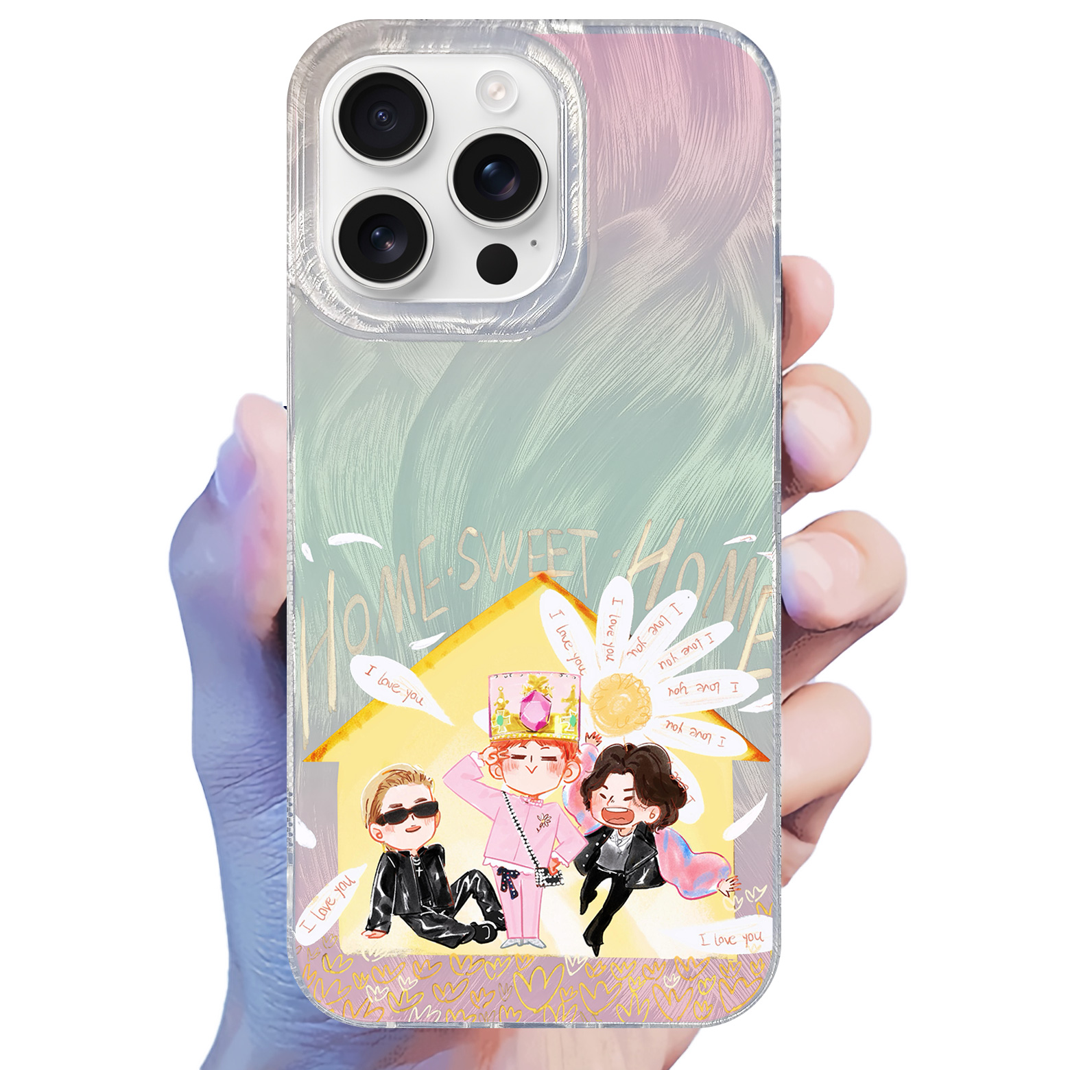 フェザーテクスチャーレーザーグラデーションスマートフォンケース【G-DRAGON/HOME SWEET HOME】