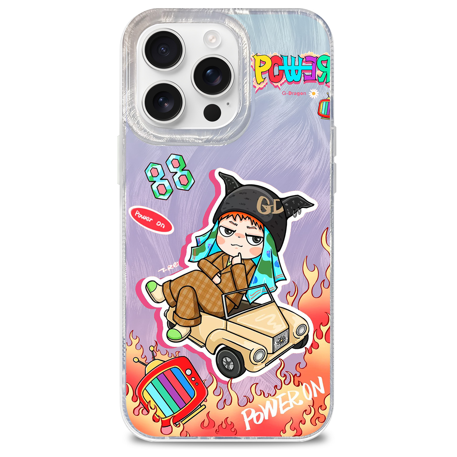 フェザーテクスチャーレーザーグラデーションスマートフォンケース【G-DRAGON/Power】