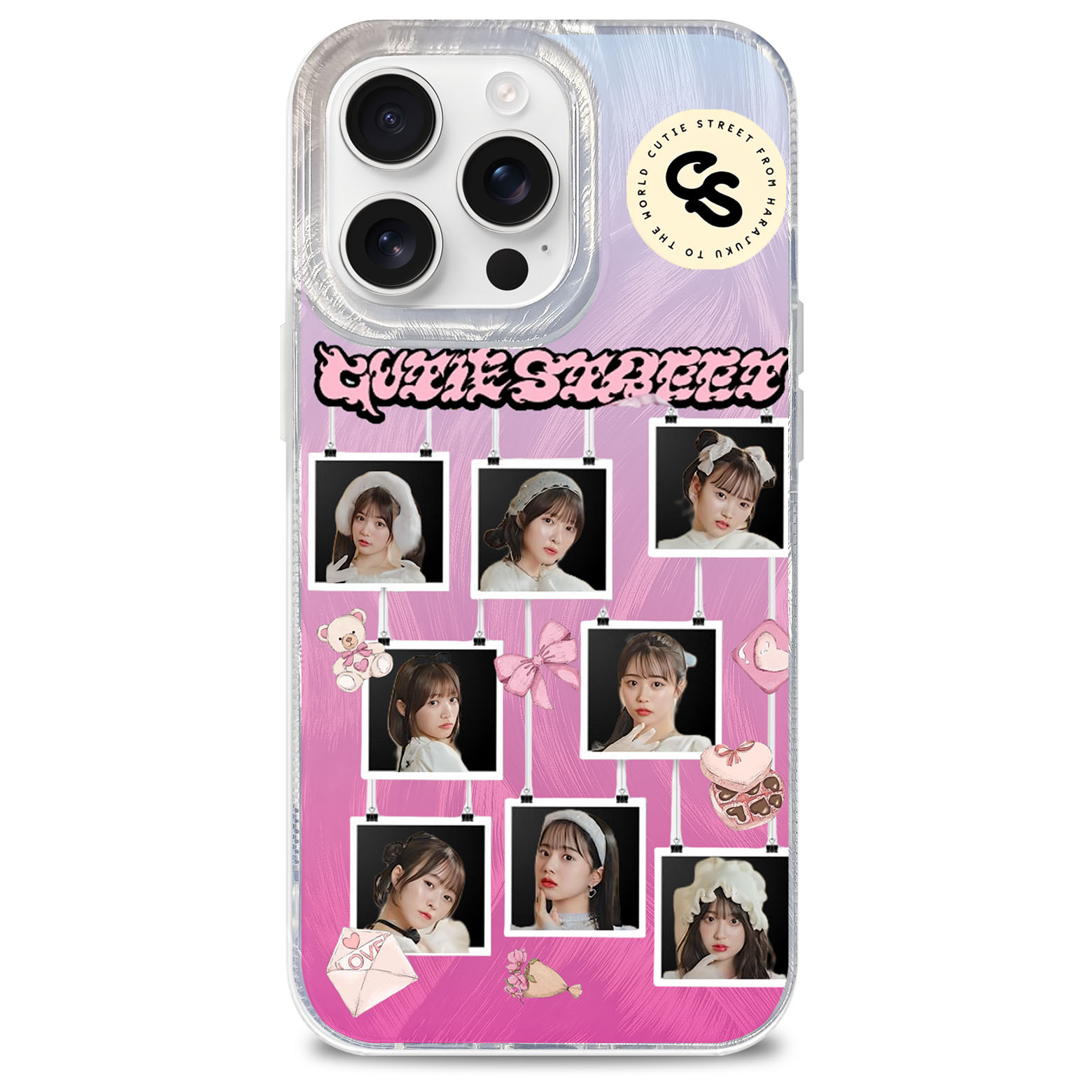 フェザーテクスチャーレーザーグラデーションスマートフォンケース【CUTIE STREET/ちきゅーめいくあっぷ計画】