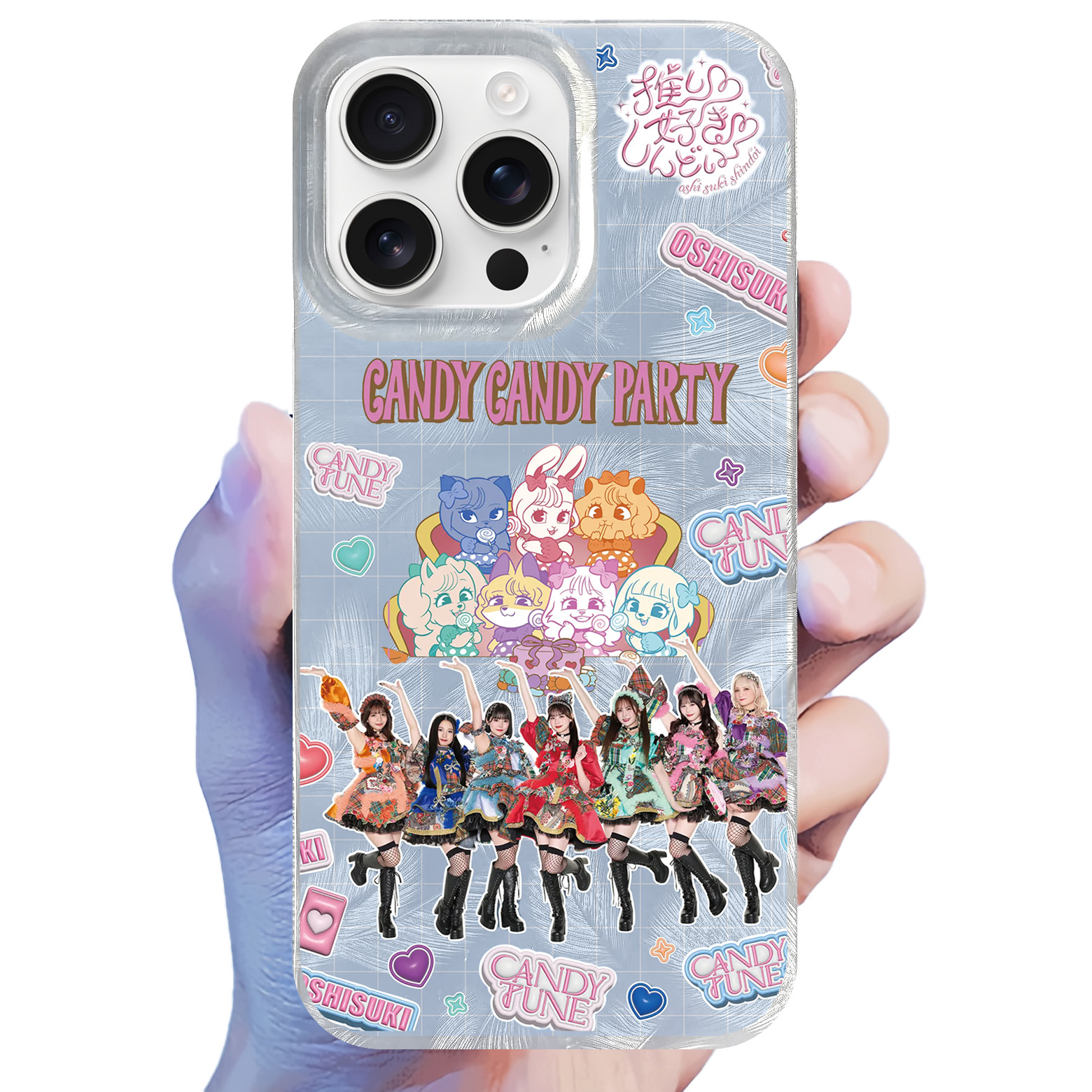 フェザーテクスチャーレーザーグラデーションスマートフォンケース【CANDY TUNE/倍倍FIGHT!-イント口】