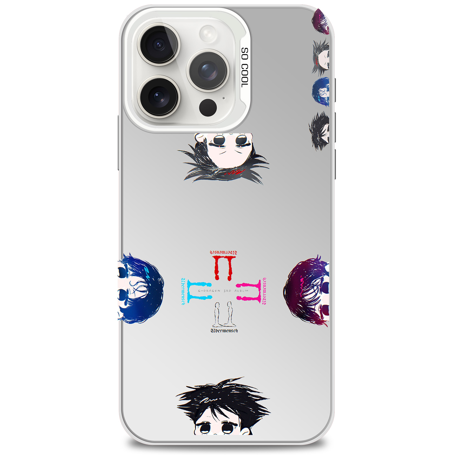 レーザーグラデーションスマートフォンケース-銀【G-DRAGON/Übermensch】