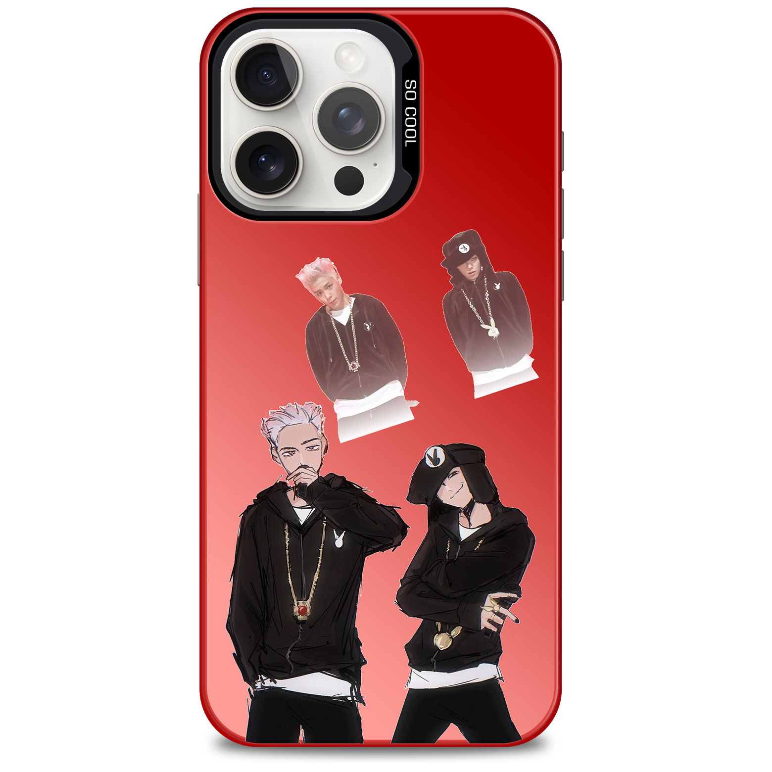 レーザーグラデーションスマートフォンケース-赤【GD&TOP】
