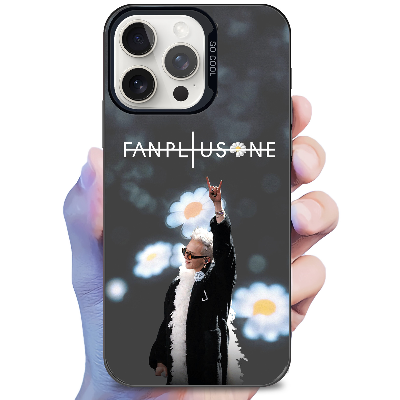 レーザーグラデーションスマートフォンケース-黒【G-DRAGON】