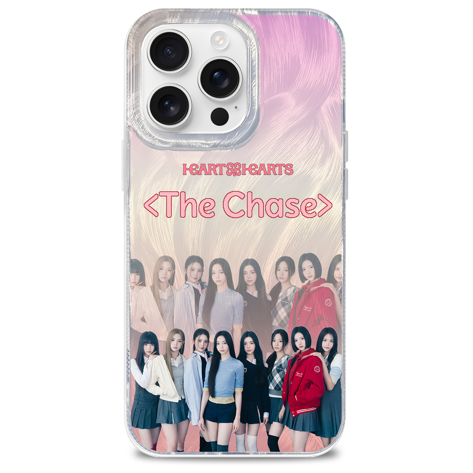 フェザーテクスチャーレーザーグラデーションスマートフォンケース【Hearts2Hearts/The Chase】