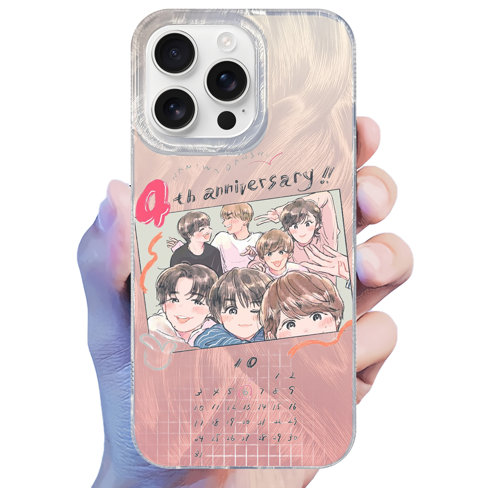 フェザーテクスチャーレーザーグラデーションスマートフォンケース【なにわ男子/Doki it】-YITOTO™推し活がもっと楽しくなる