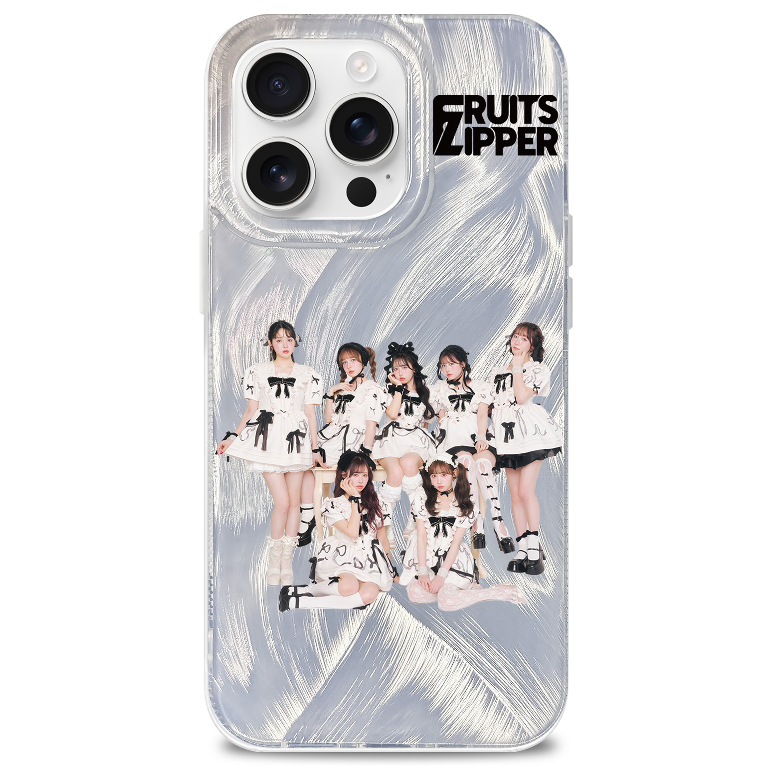 フェザーテクスチャーレーザーグラデーションスマートフォンケース【FRUITS ZIPPER/好き、お願い】