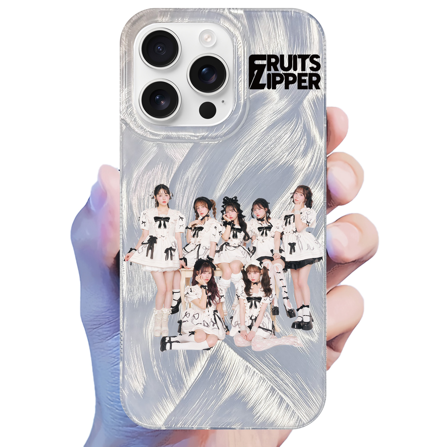フェザーテクスチャーレーザーグラデーションスマートフォンケース【FRUITS ZIPPER/好き、お願い】