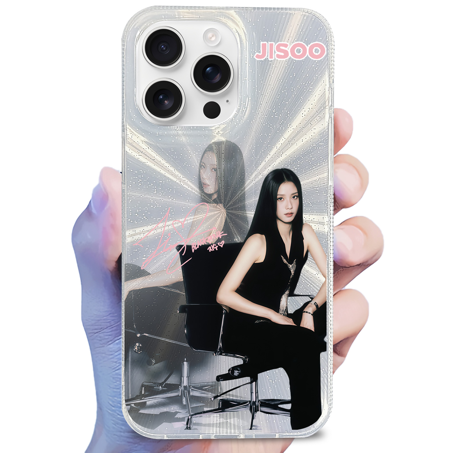 オーロラレーザーグラデーションスマートフォンケース【JISOO/AMORTAGE】