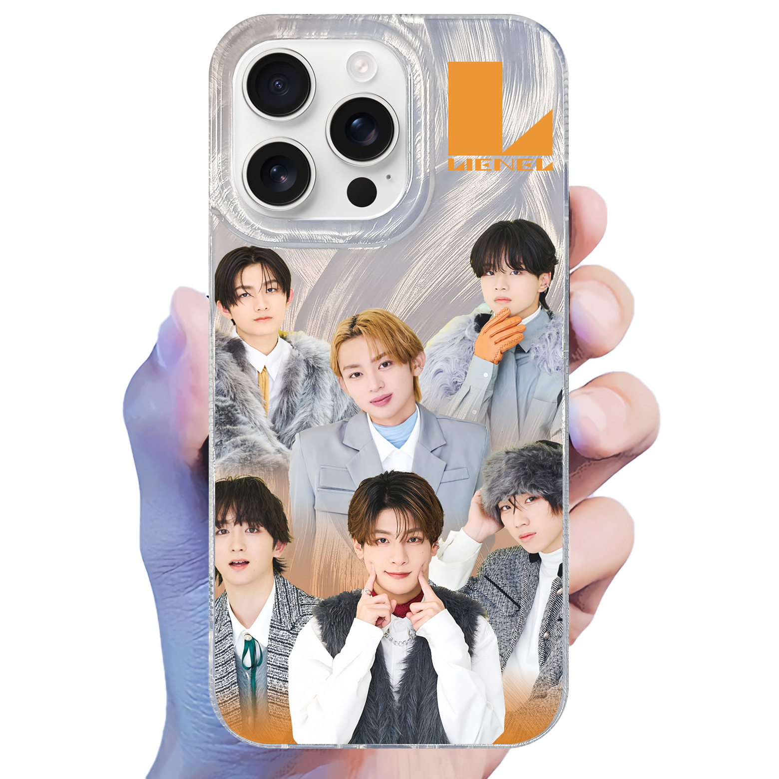 フェザーテクスチャーレーザーグラデーションスマートフォンケース【Lienel/Go Around The World】