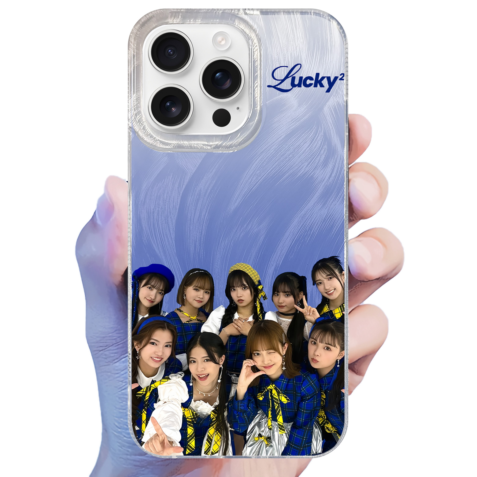 フェザーテクスチャーレーザーグラデーションスマートフォンケース【Lucky2/CLOVER】