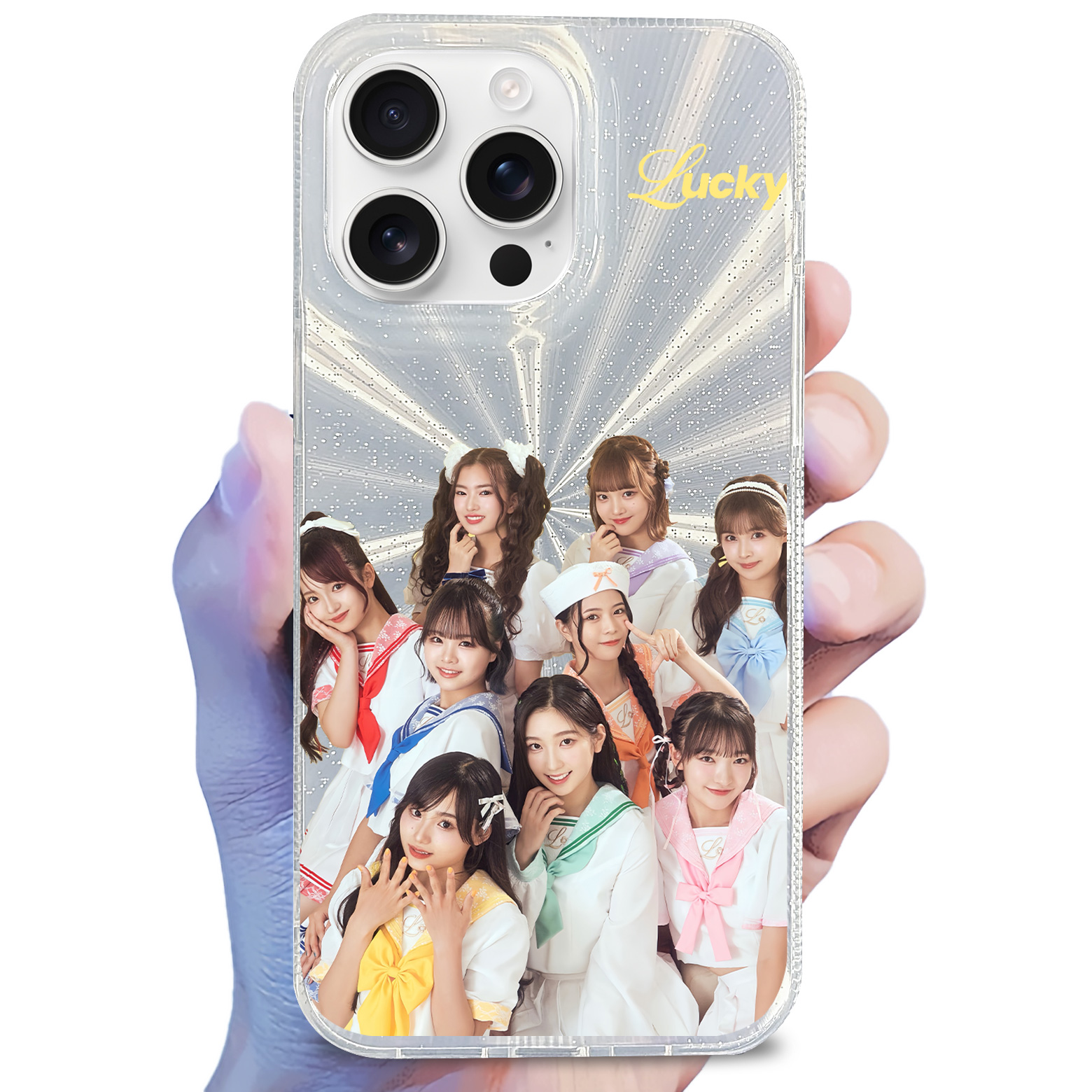 オーロラレーザーグラデーションスマートフォンケース【Lucky2/CLOVER】