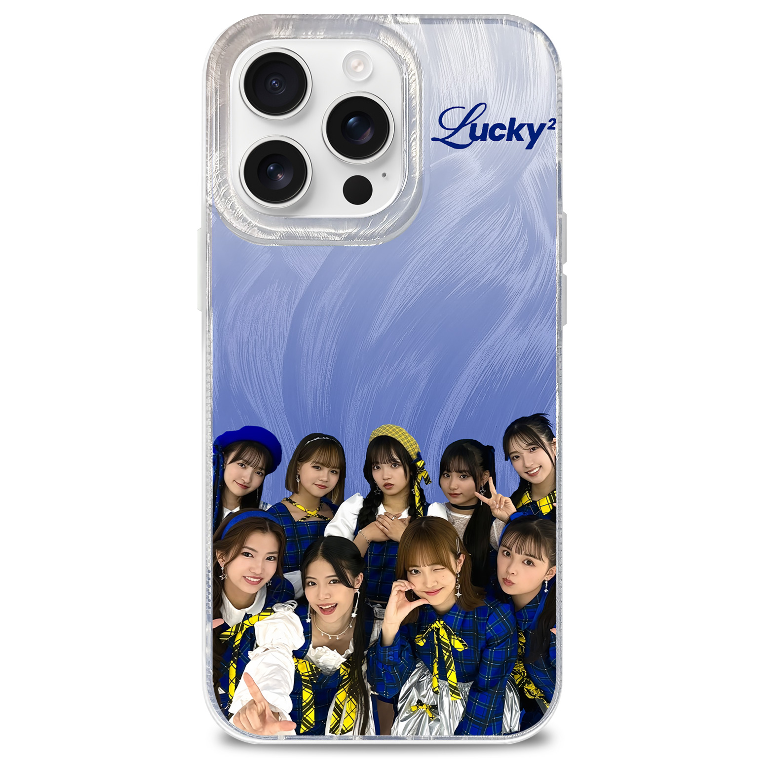 フェザーテクスチャーレーザーグラデーションスマートフォンケース【Lucky2/CLOVER】