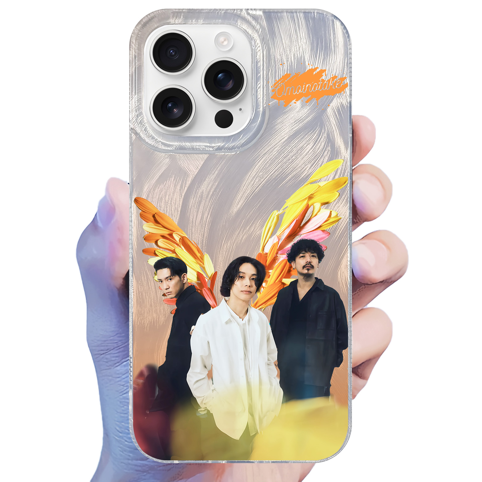 フェザーテクスチャーレーザーグラデーションスマートフォンケース【Omoinotake/Pieces】