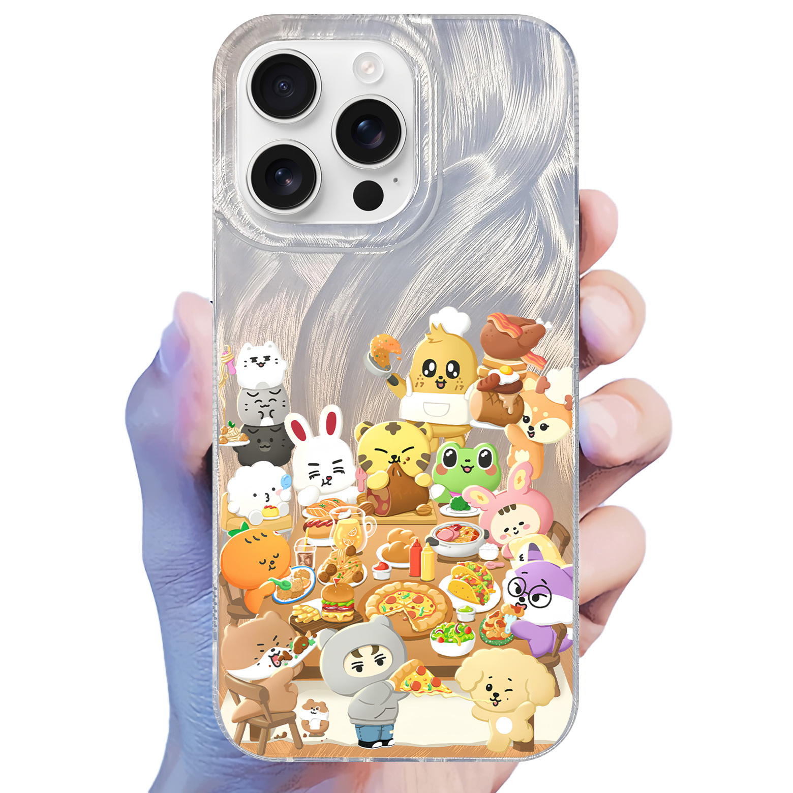 フェザーテクスチャーレーザーグラデーションスマートフォンケース【SEVENTEEN/消費期限】