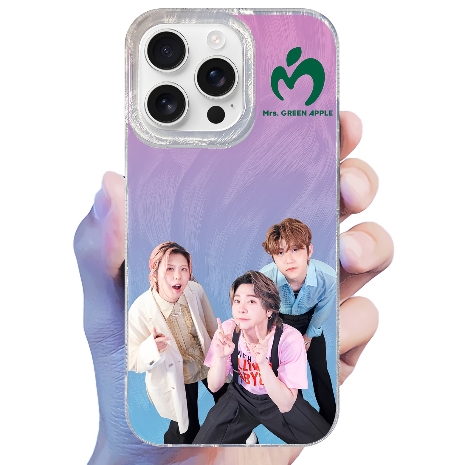 フェザーテクスチャーレーザーグラデーションスマートフォンケース【MrsGREENAPPLE】