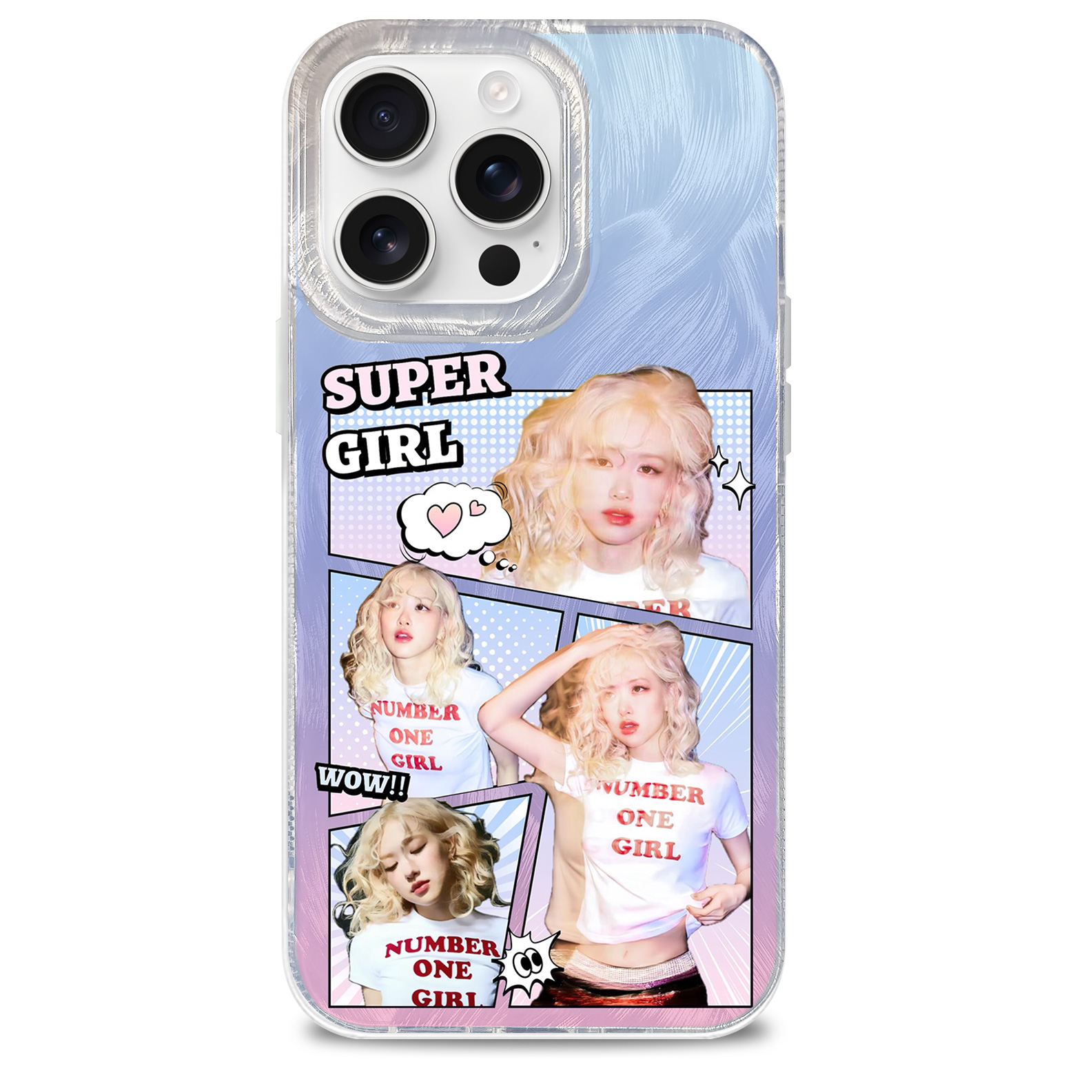 フェザーテクスチャーレーザーグラデーションスマートフォンケース【ROSE/rosie】