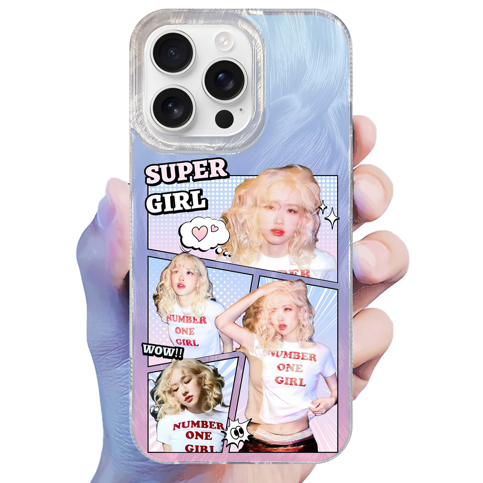 フェザーテクスチャーレーザーグラデーションスマートフォンケース【ROSE/rosie】