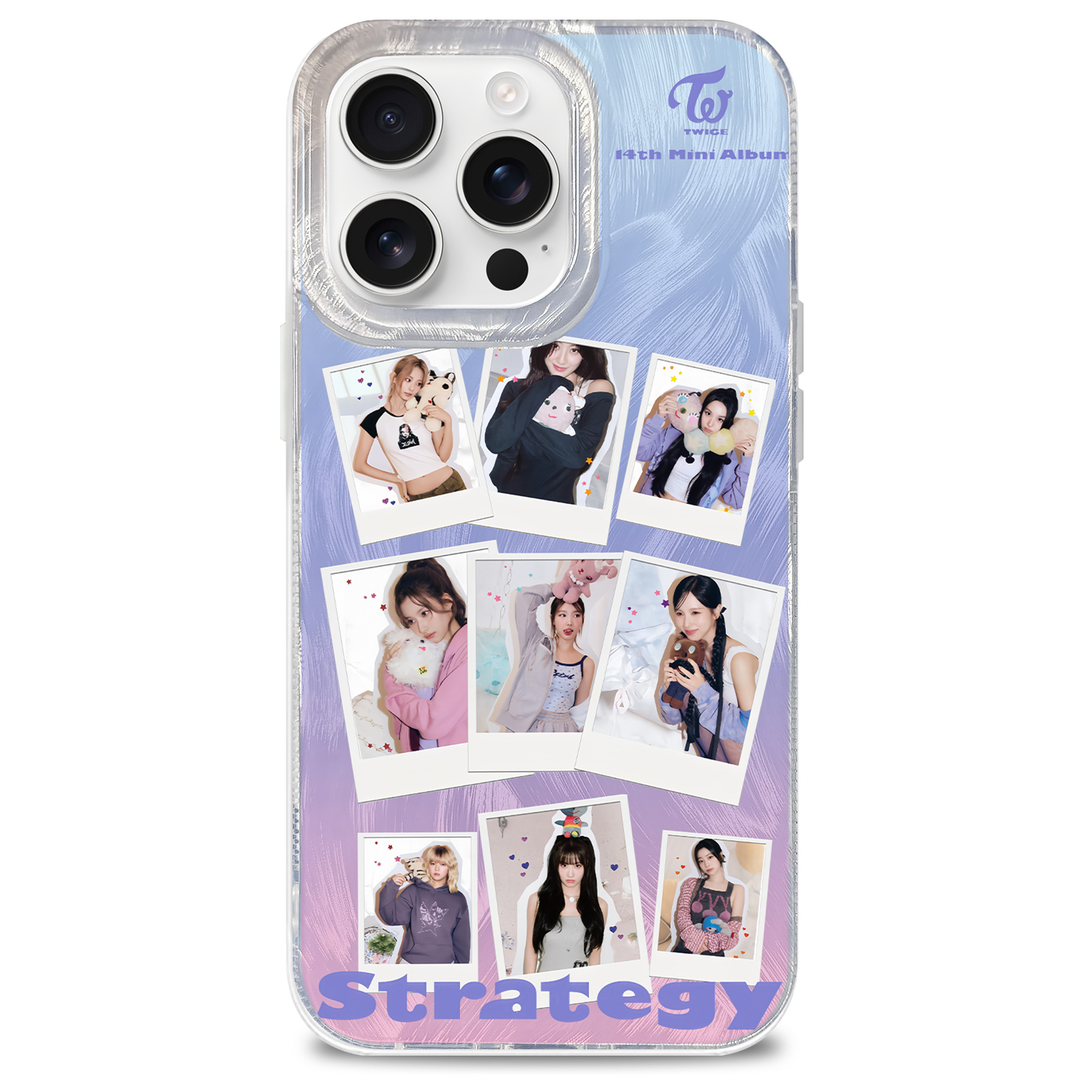 フェザーテクスチャーレーザーグラデーションスマートフォンケース【TWICE/STRATEGY】