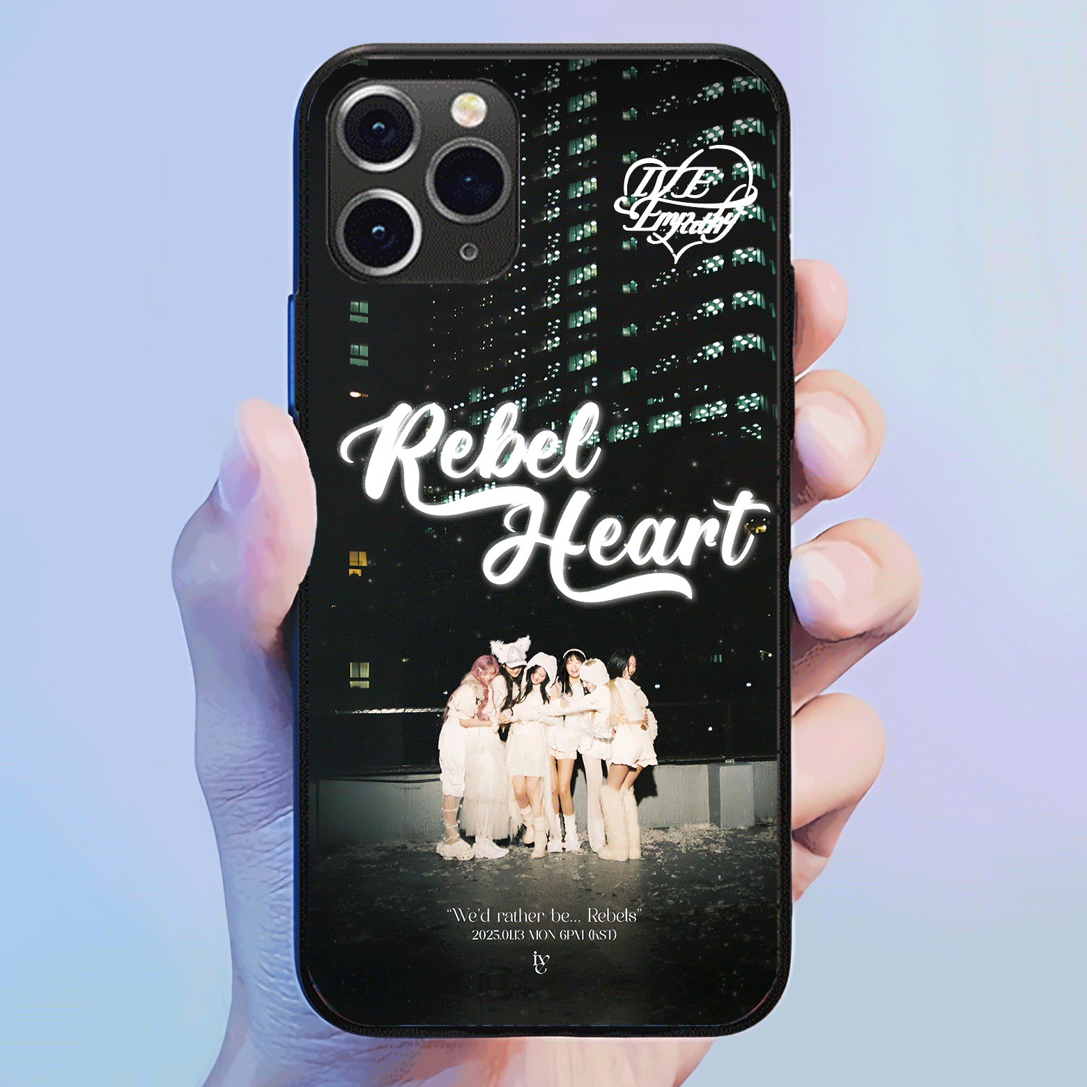 発光するスマートフォンケース 【IVE/RebelHeart】