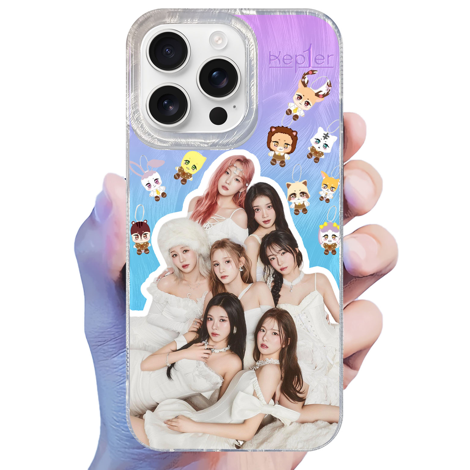 フェザーテクスチャーレーザーグラデーションスマートフォンケース【Kep1er/AGAINST THE WORLD】-YITOTO™推し活がもっと楽しくなる
