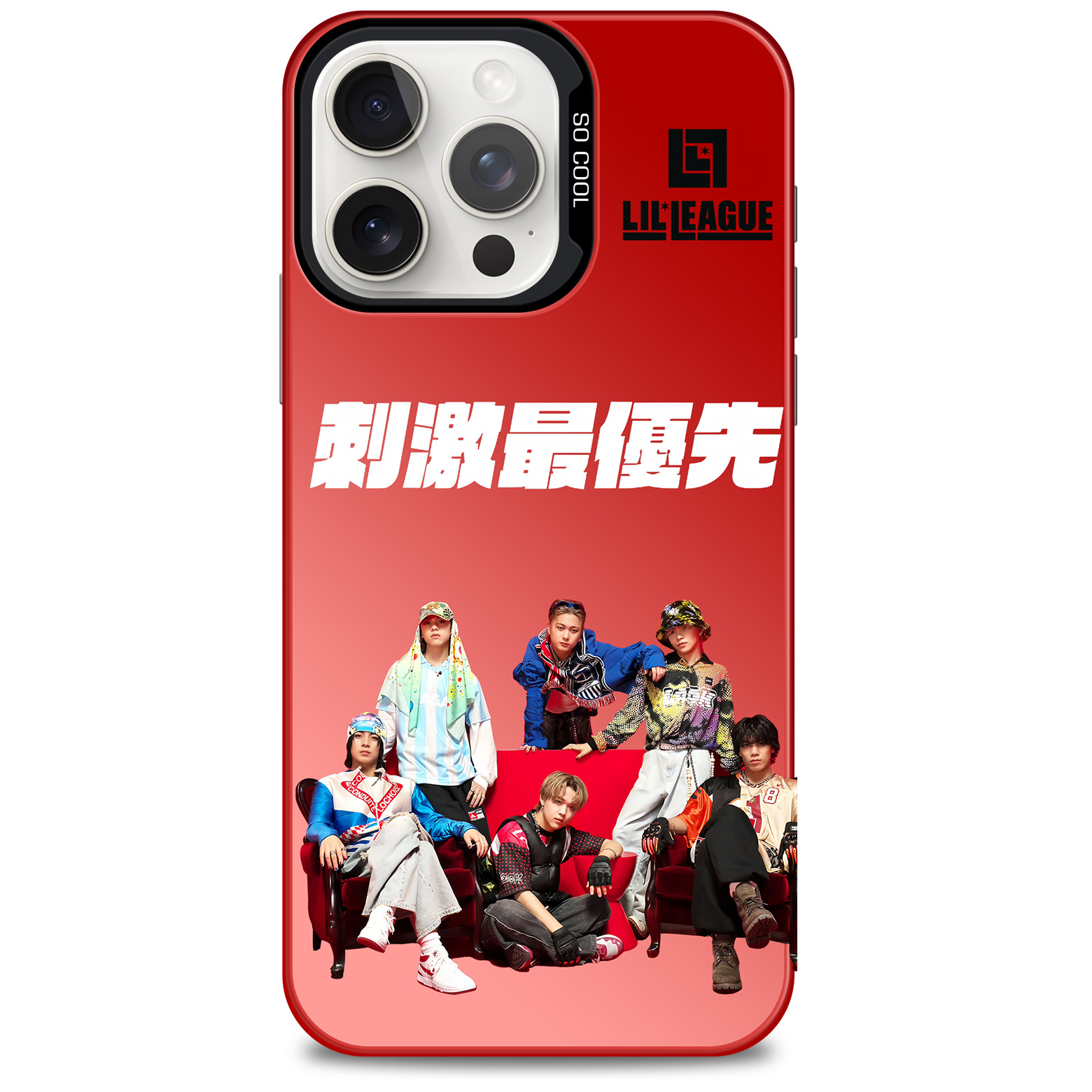 レーザーグラデーションスマートフォンケース-赤【LIL LEAGUE/刺激最優先】