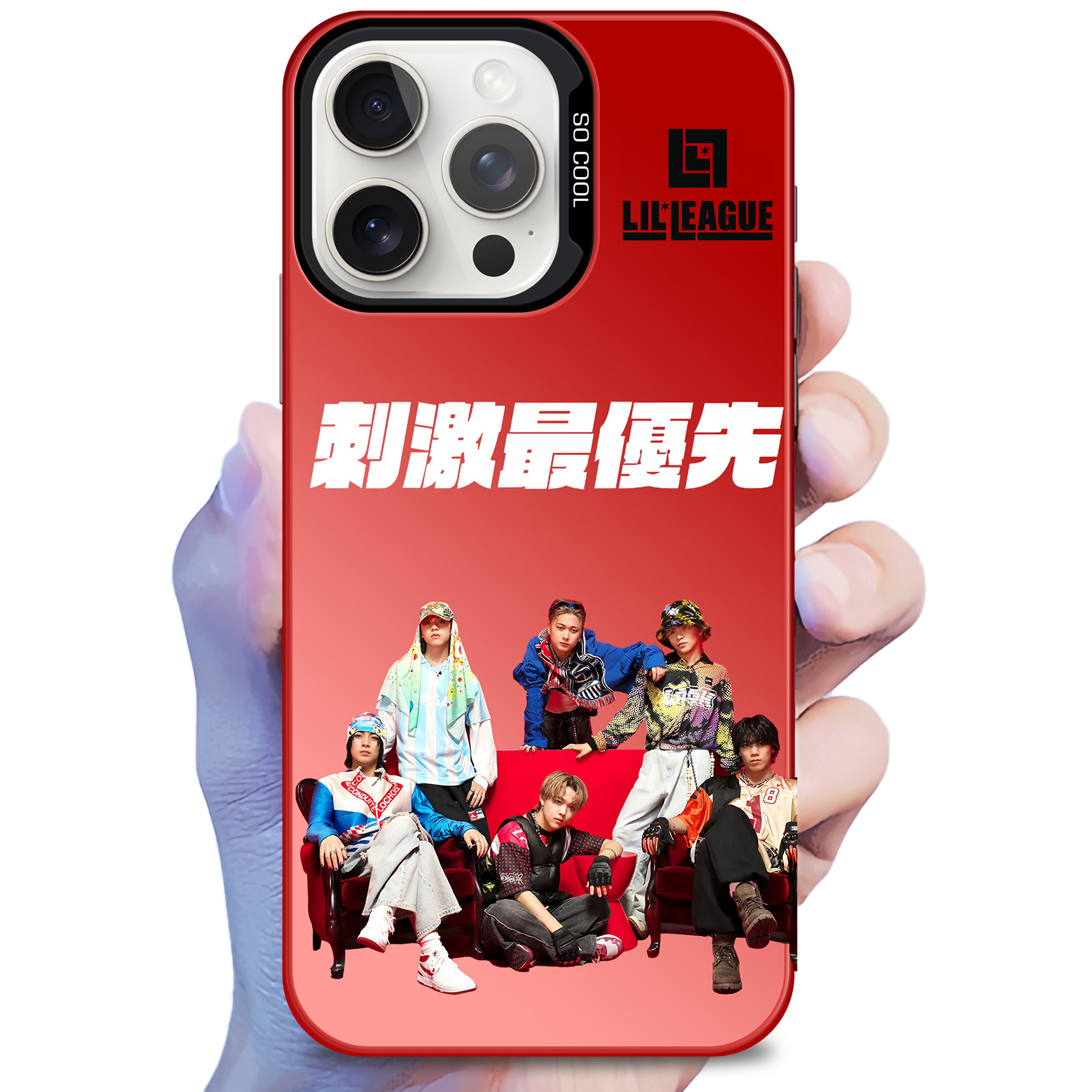 レーザーグラデーションスマートフォンケース-赤【LIL LEAGUE/刺激最優先】