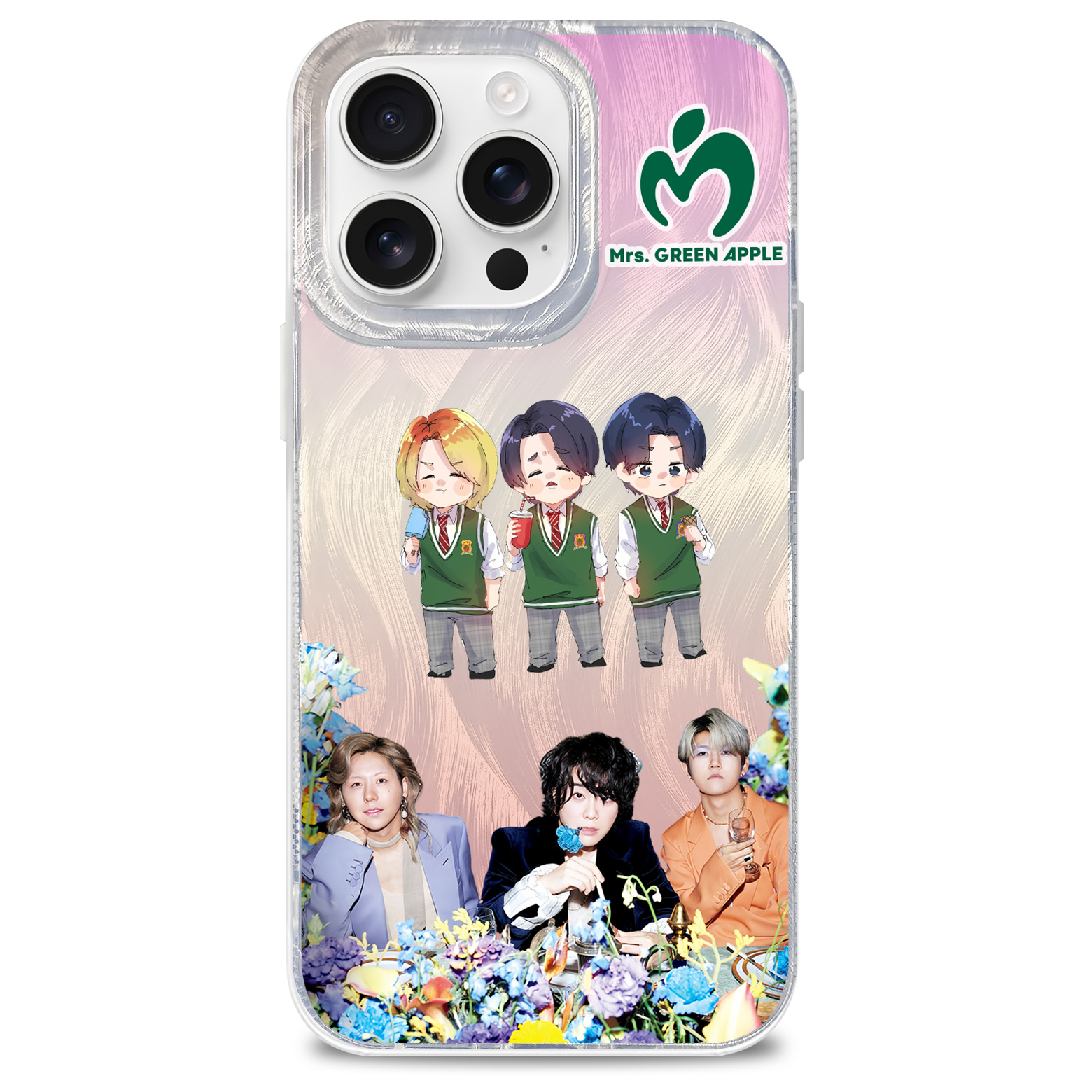 フェザーテクスチャーレーザーグラデーションスマートフォンケース-NFC【MrsGREENAPPLE/ダーリン】