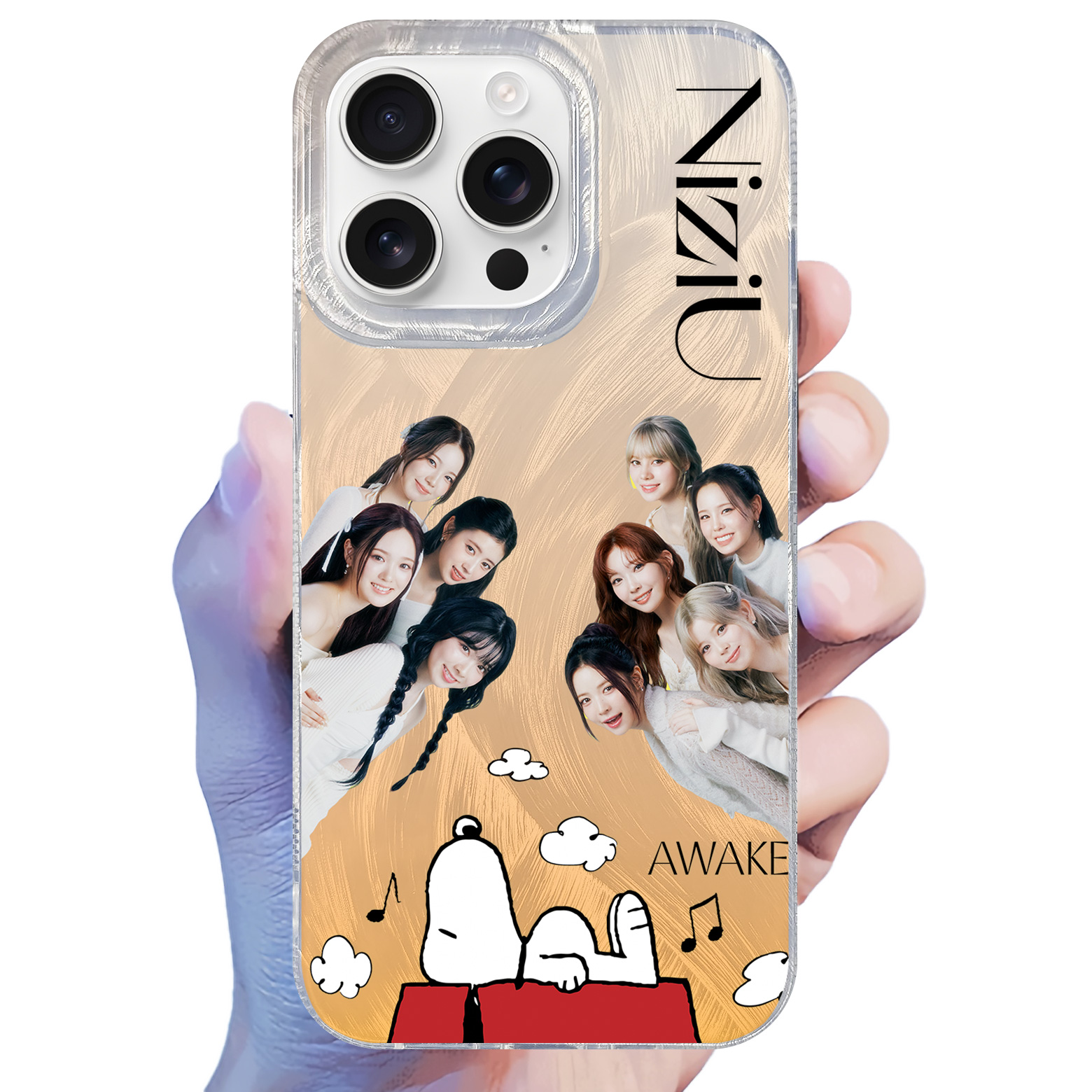 フェザーテクスチャーレーザーグラデーションスマートフォンケース【NiziU/AWAKE】