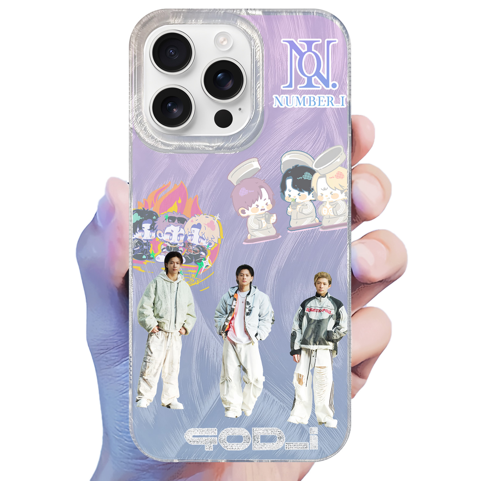 フェザーテクスチャーレーザーグラデーションスマートフォンケース【Number_i /GOD_i 】