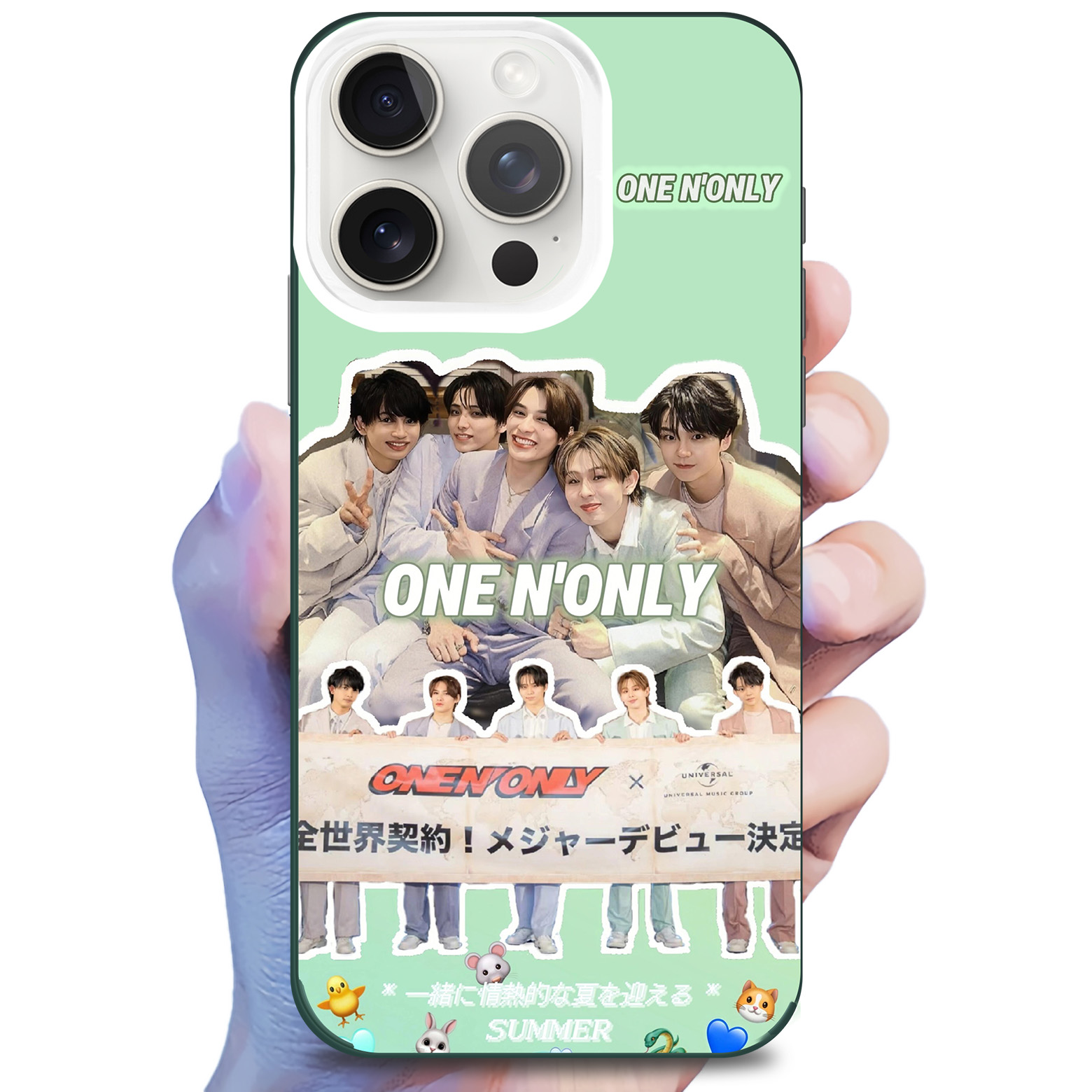 レーザーグラデーションスマートフォンケース-銀【ONE N' ONLY/BLAST】-YITOTO™推し活がもっと楽しくなる