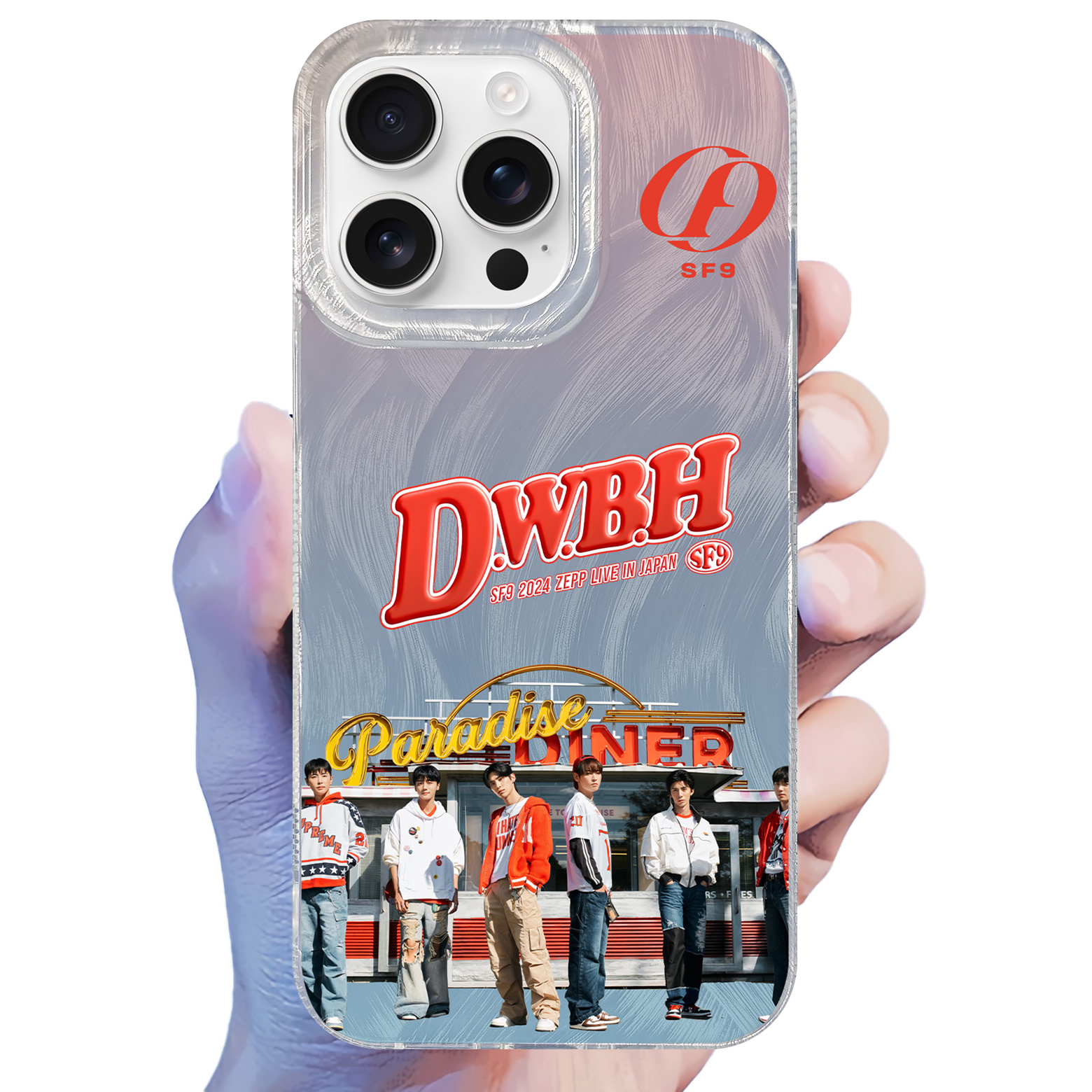 フェザーテクスチャーレーザーグラデーションスマートフォンケース【SF9/D.W.B.H】