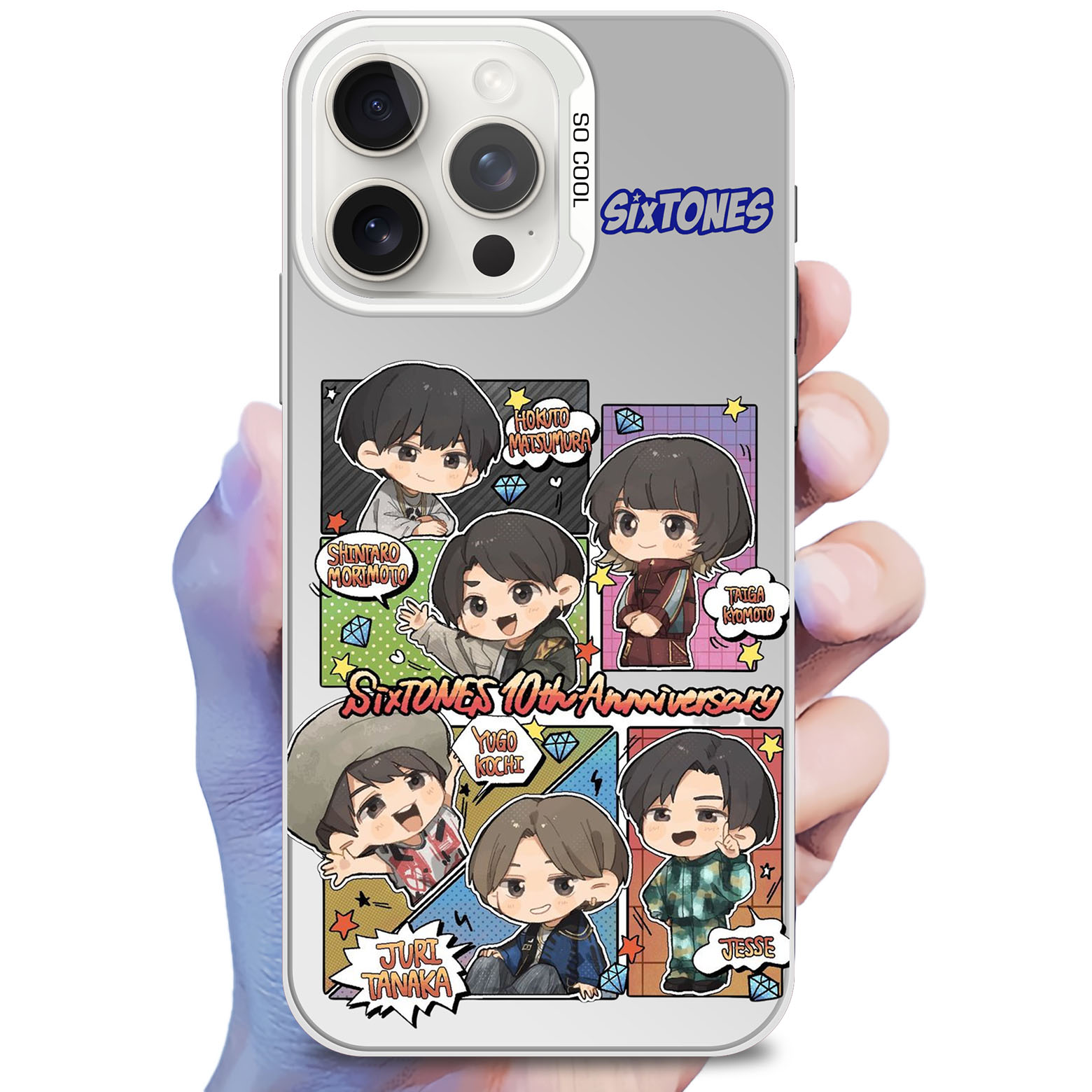 レーザーグラデーションスマートフォンケース-銀【SixTONES/BOYZ】-YITOTO™推し活がもっと楽しくなる